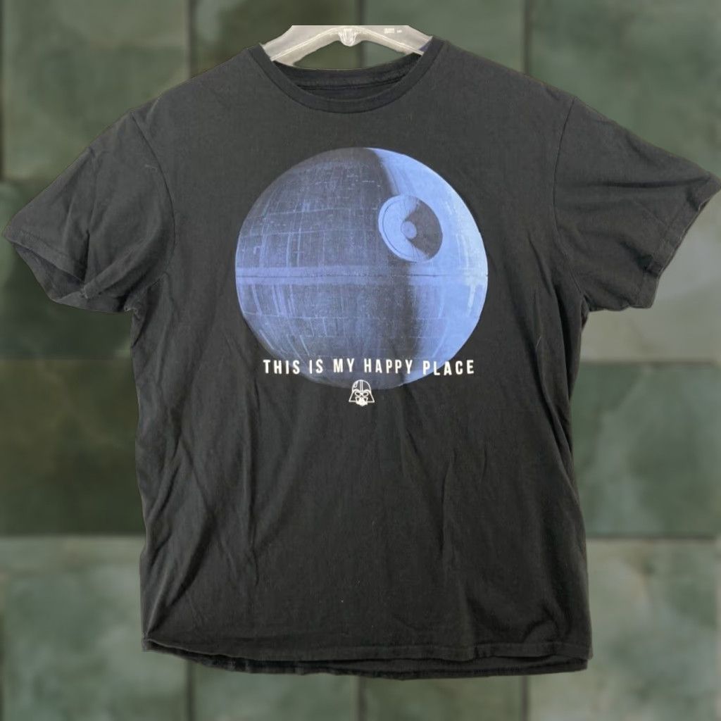 Star Wars Star Wars Mens T-Shirt L Black Death Star This Is My Happy Place Size US L / EU 52-54 / 3 - 1 Thumbnail