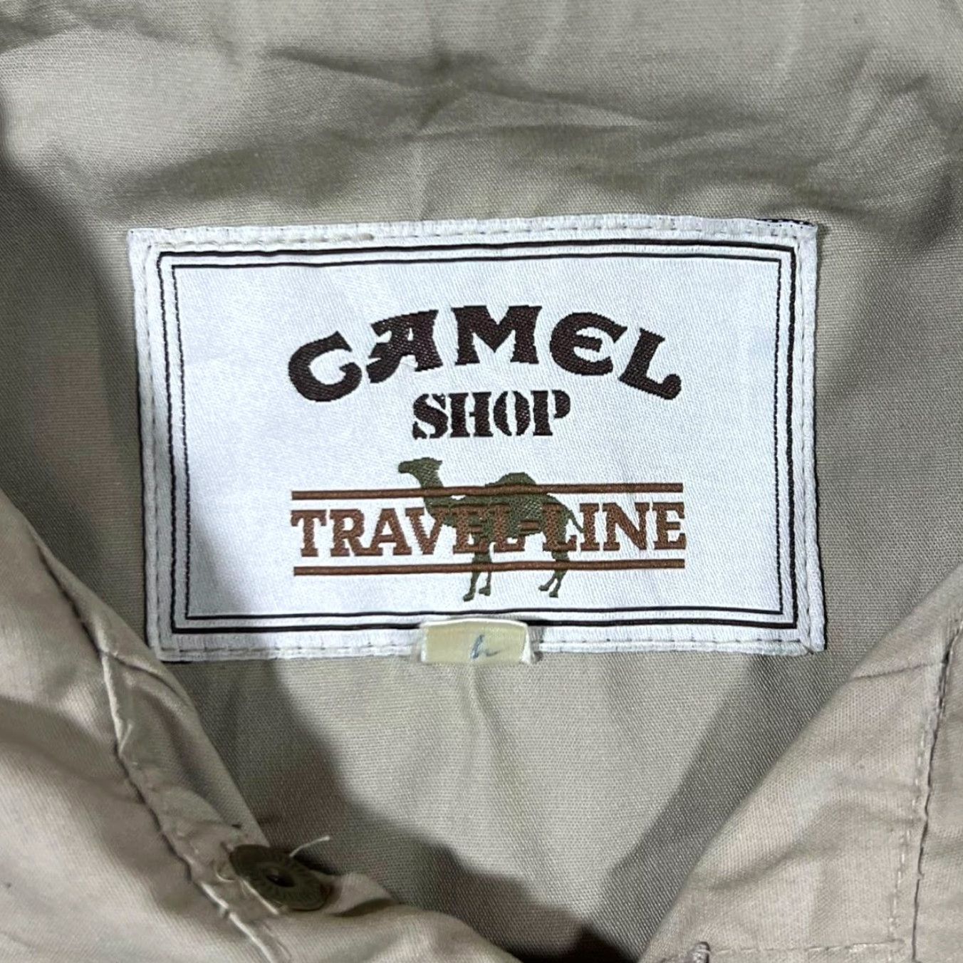 Camel VINTAGE Camel Travel Line Safari Utility Heavy Cotton Field Jacket Beige L Adults Large Military Jacket Pocket Zip Packaway Hood Men Mens Size US L / EU 52-54 / 3 - 3 Thumbnail