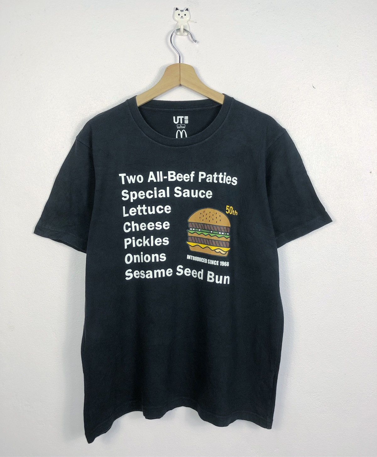 image of Uniqlo X Mcdonald's Burger Tee in Black, Men's (Size Large)