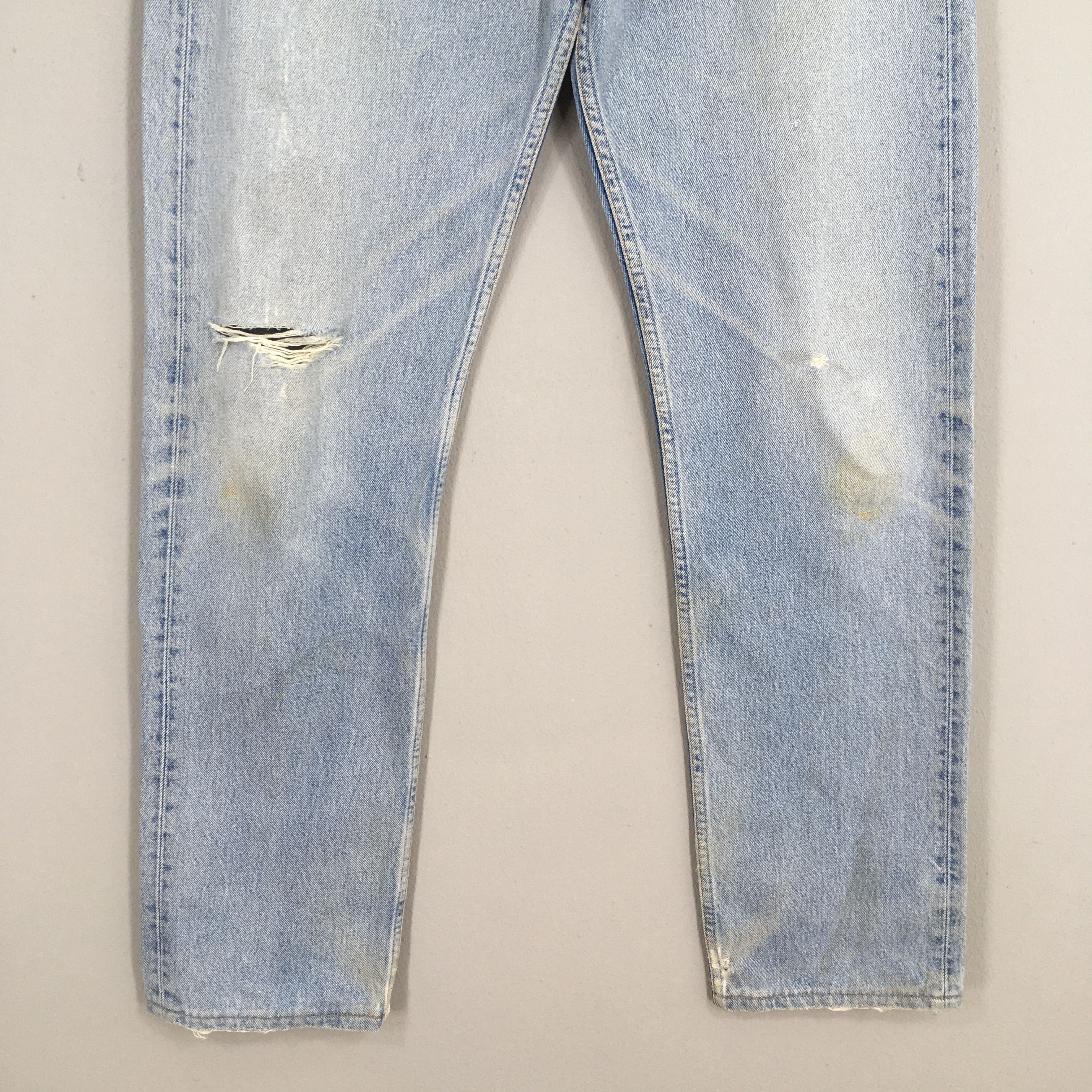 Levi's Size 31x32 Vintage 90s Levi's 501 Faded Blue Jeans S1897 Size US 31 - 4 Thumbnail