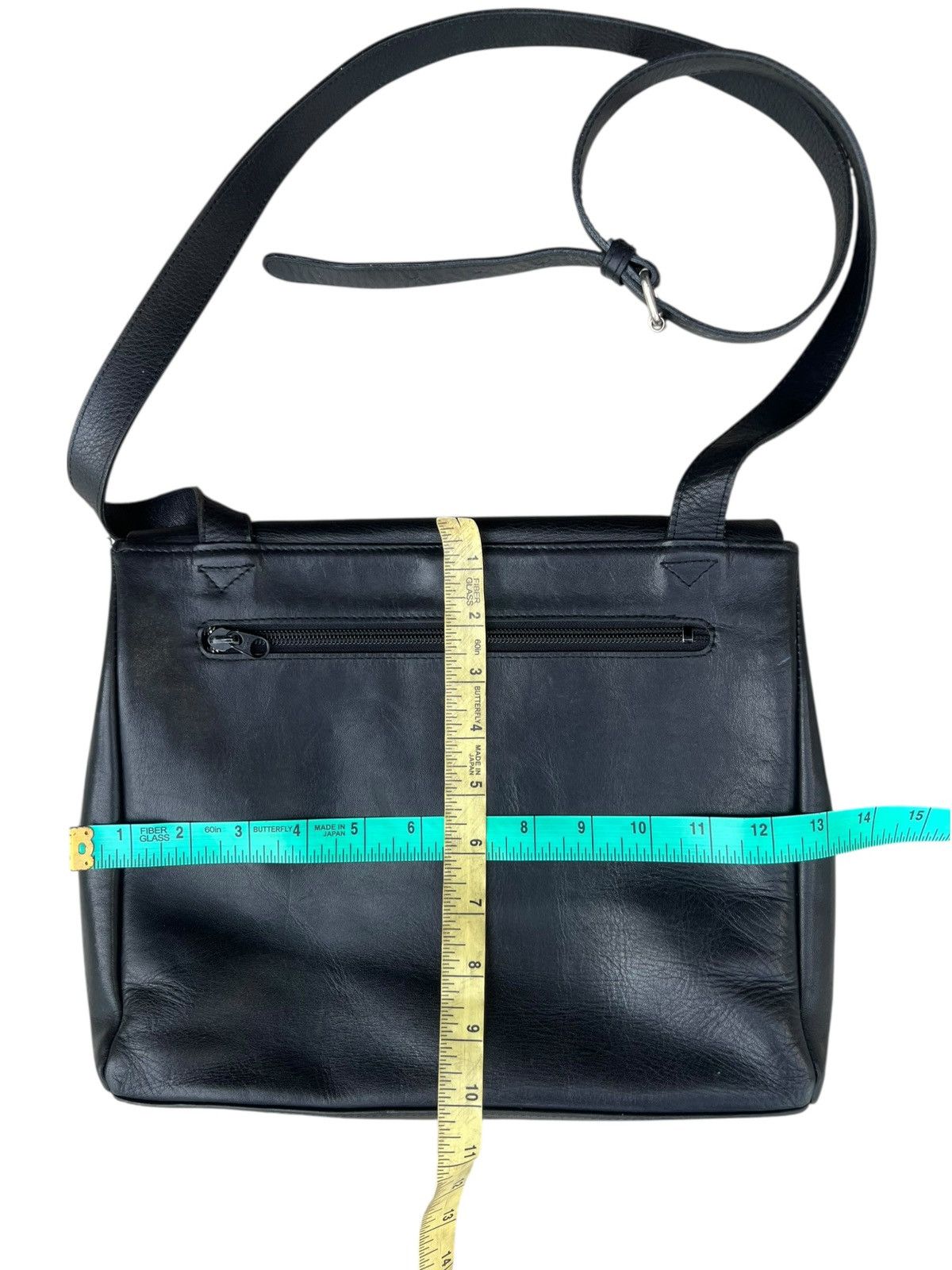 Leather Vintage PARTS Japan Patina Black High Quality Leather Bag Size ONE SIZE - 3 Thumbnail