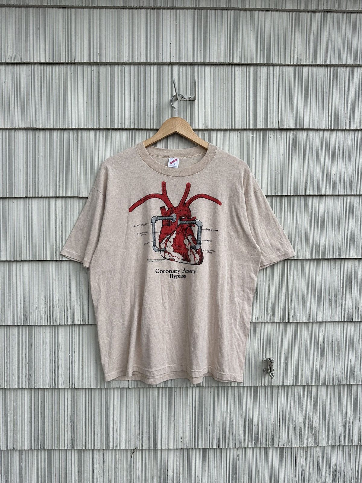 Jerzees Vintage 1980 Coronary Artery Bypass Anatomy Diagram Shirt Size US L / EU 52-54 / 3 - 1 Thumbnail
