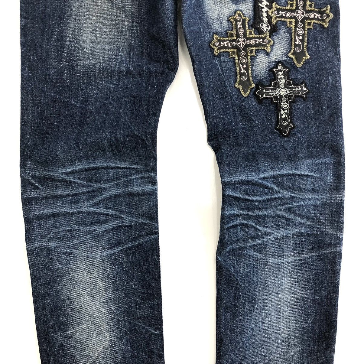 14th Addiction × If Six Was Nine × Japanese Brand Y2K Vintage Red Pepper Cross Punk Distressed Skinny Jeans Size 28" / US 6 / IT 42 - 7 Thumbnail