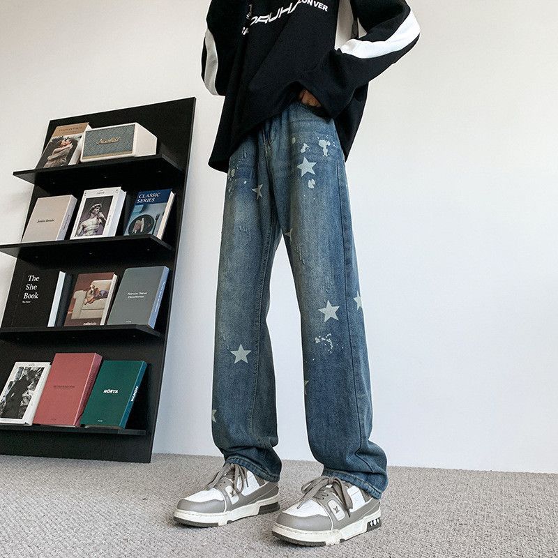 Japanese Brand Retro loose wide leg printed jeans Size US 32 / EU 48 - 2 Thumbnail