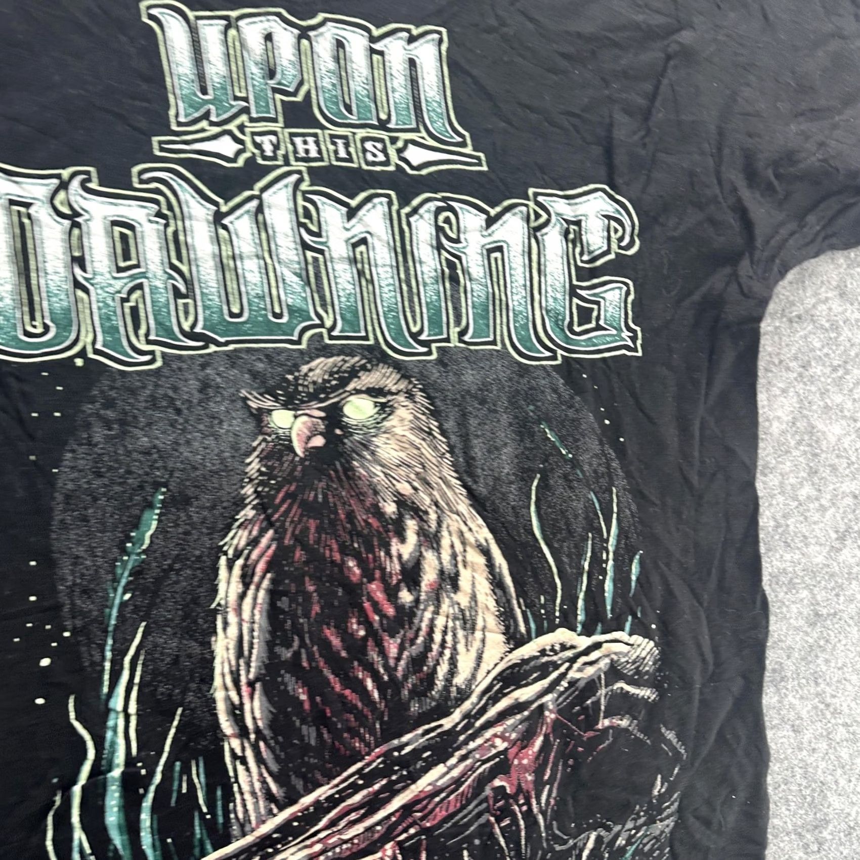 Tultex Upon This Dawning Shirt Mens Small Black Owl Graphic Band Tee Size US S / EU 44-46 / 1 - 5 Thumbnail