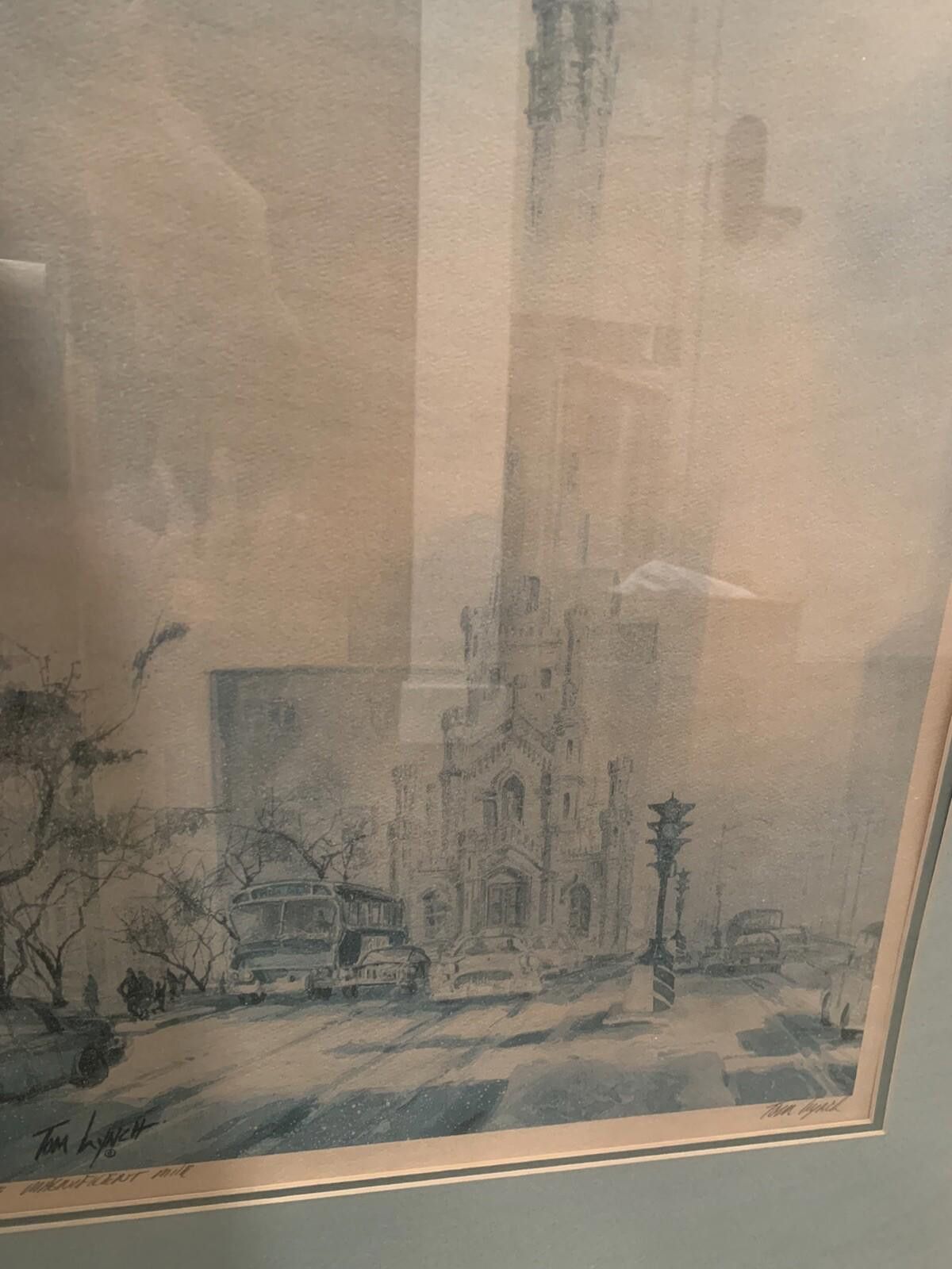 Designer Tom Lynch Framed & Dbl. Matted The Magnificent Mile Chicago Size ONE SIZE - 8 Thumbnail