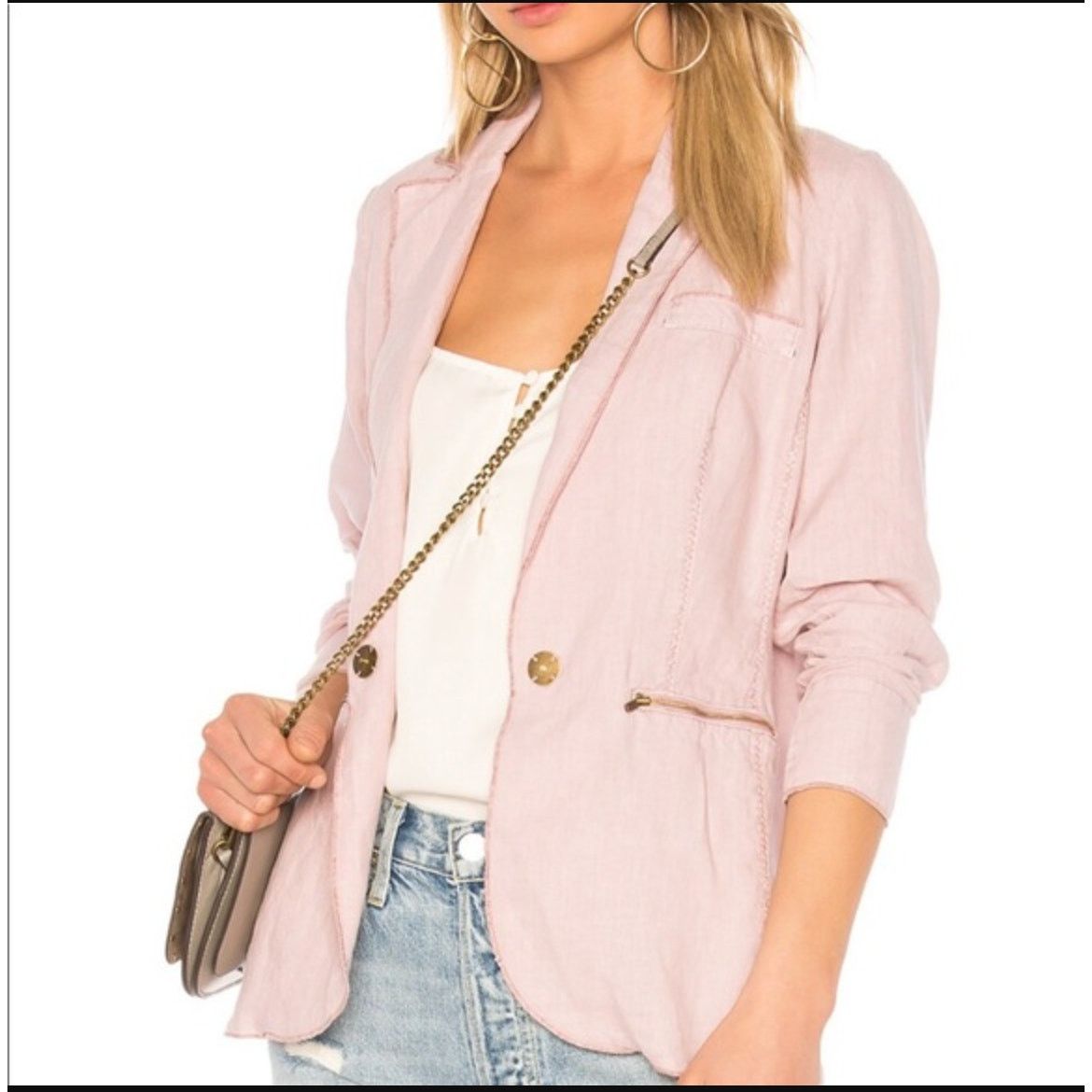 Michael Stars Michael Stars Linen Deconstructed Blazer Beige Womens Medium Size M / US 6-8 / IT 42-44 - 9 Thumbnail