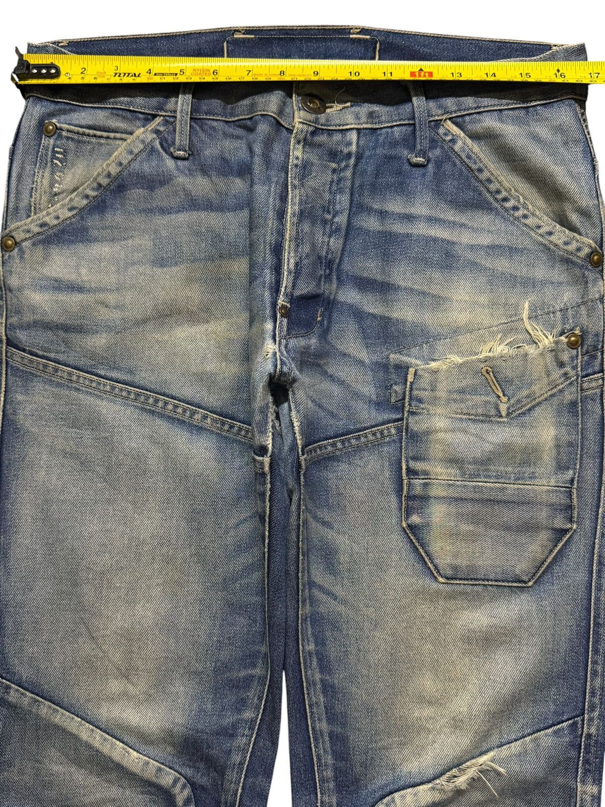 G-Star Vintage Y2K Gstar Raw Blue Faded Wash Avant Garde Style Jean Size US 33 - 8 Thumbnail