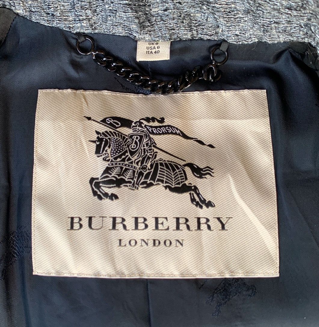 Burberry Burberry Mettalic Jacquard Wool Trench Coat Jacket Silver Size US S / EU 44-46 / 1 - 17 Thumbnail