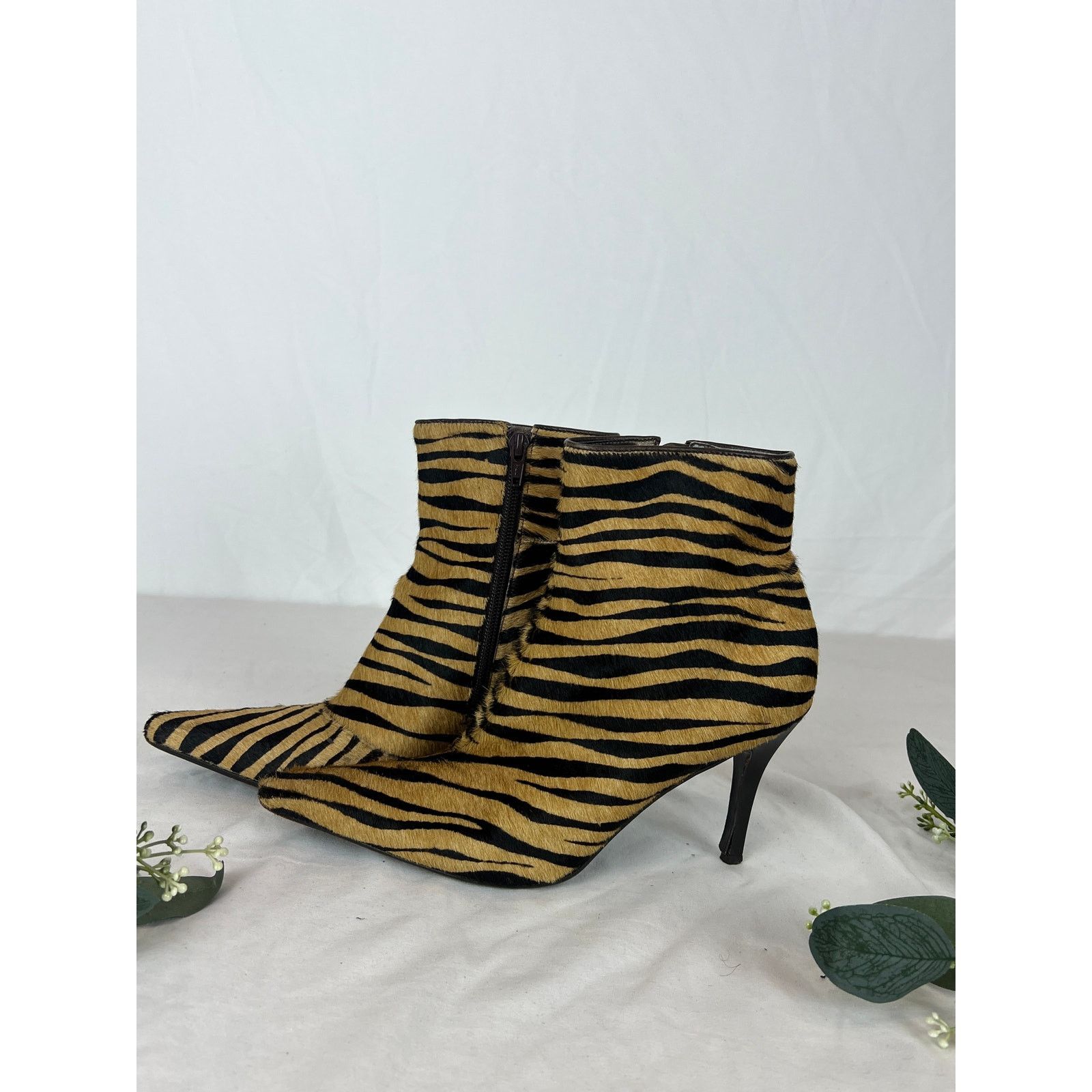 ANTONIO MIRO Antonio Milano Women’s Zebra Print Pony Hair Ankle Boots Size US 8.5 / IT 38.5 - 3 Thumbnail