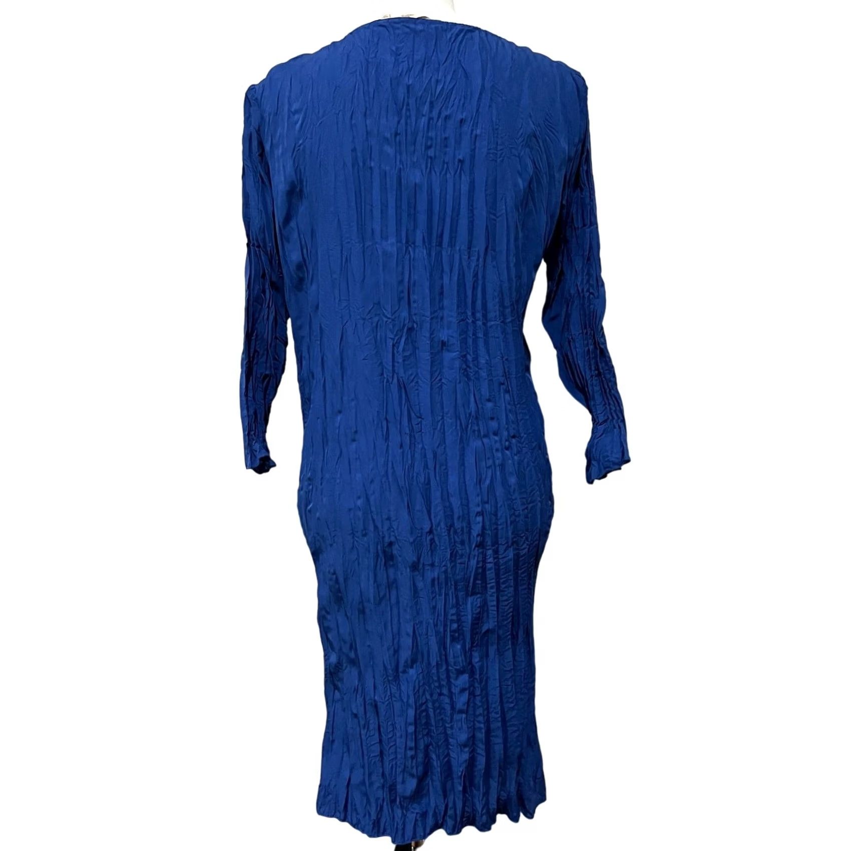 Soft Surroundings Soft Surroundings Tie Duster Cardigan Top Blue Lightweight Women's M Blouse Cardigan V-Neck Tie Short Sleeve/Crinkle Summer 90s? Size M / US 6-8 / IT 42-44 - 5 Thumbnail