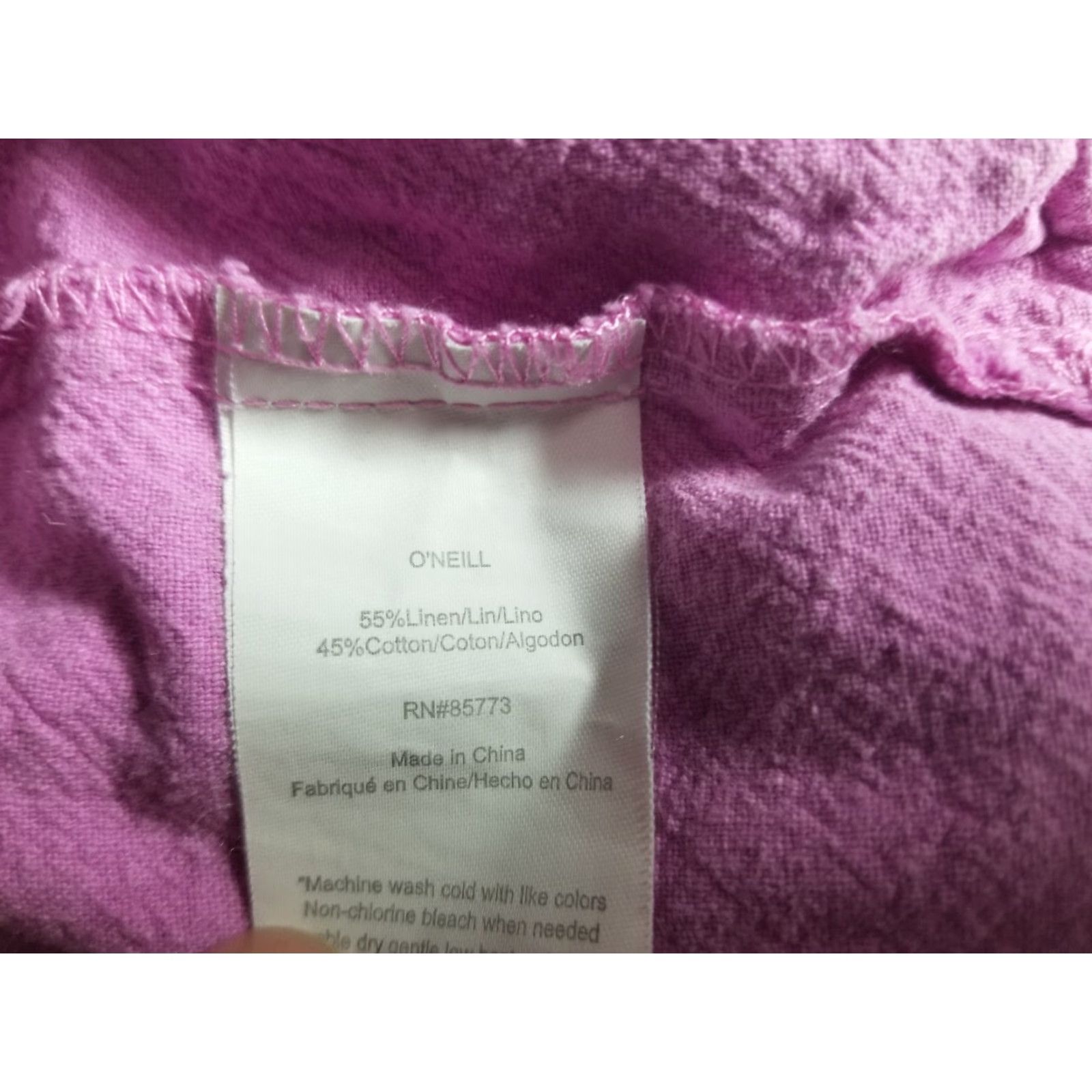O'Neill O'NEILL Women Pink Solid Linen Blend Shorts Size Small Button up Size 28" / US 6 / IT 42 - 6 Thumbnail