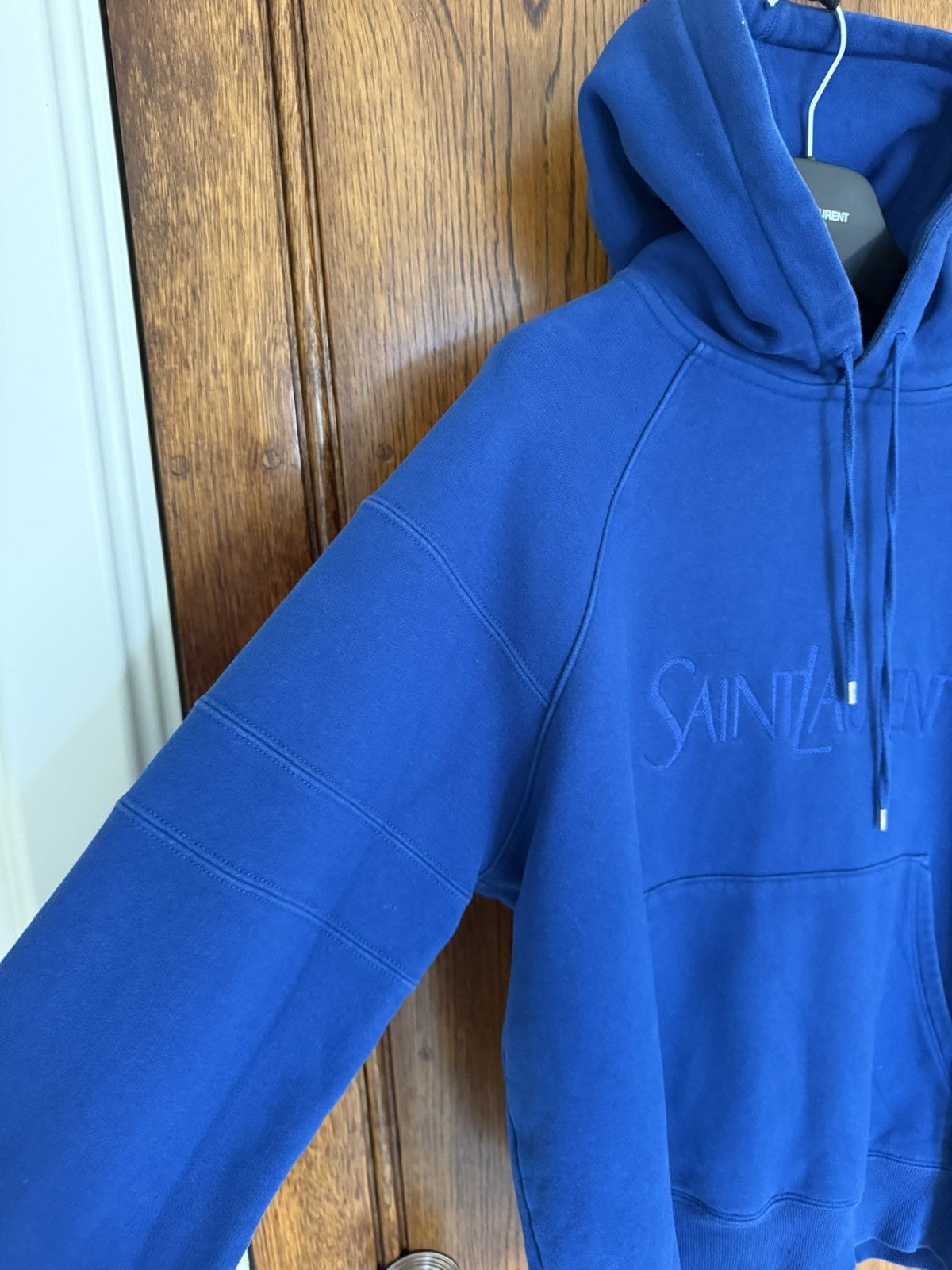 Saint Laurent Paris $1.5k FW23 Saint Laurent logo blue hoodie Grail L Size US L / EU 52-54 / 3 - 12 Thumbnail