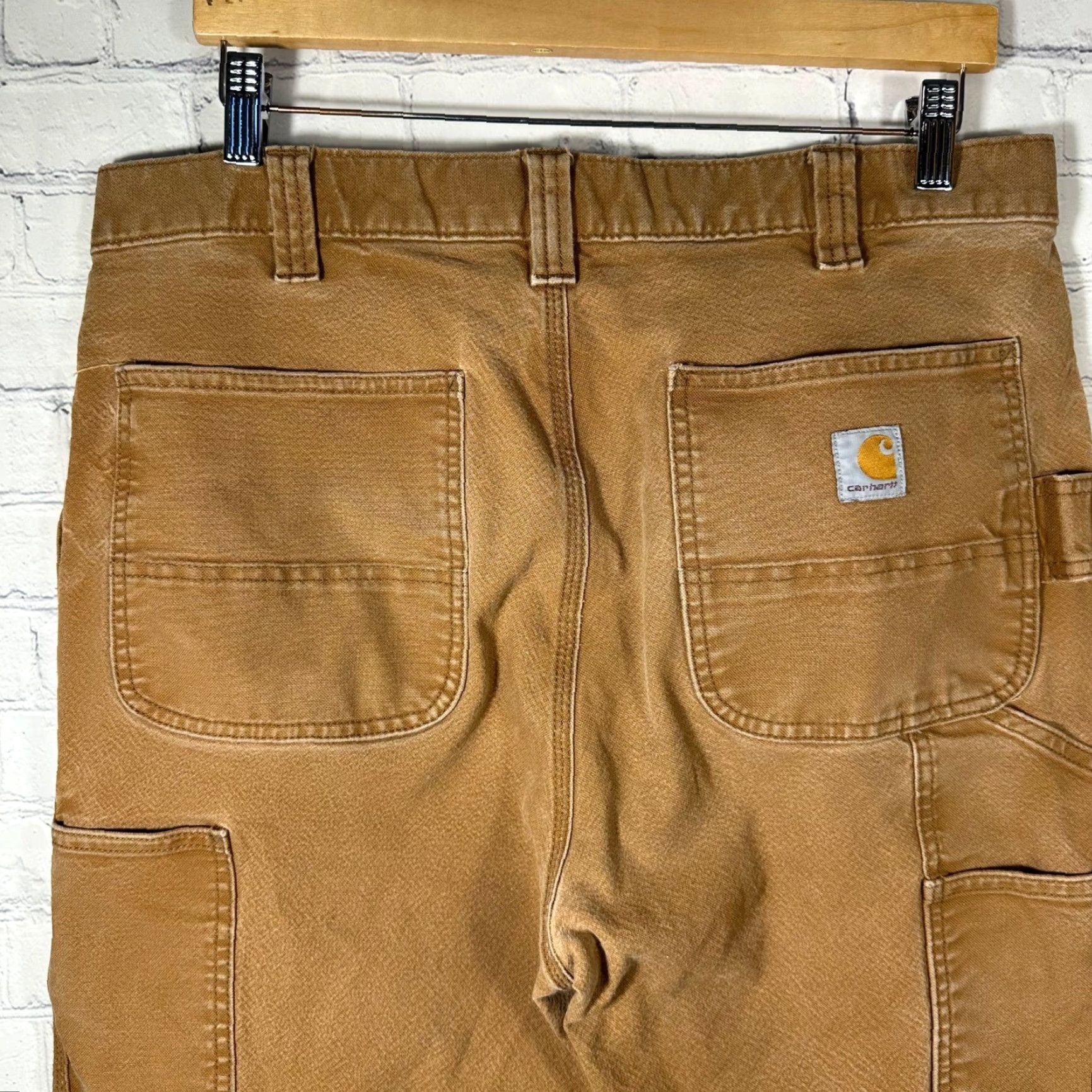 Carhartt VINTAGE Carhartt Mens Double Front Duck Canvas Carpenter Work Pants Brown 36x36 BN3339-M Size US 36 / EU 52 - 7 Thumbnail