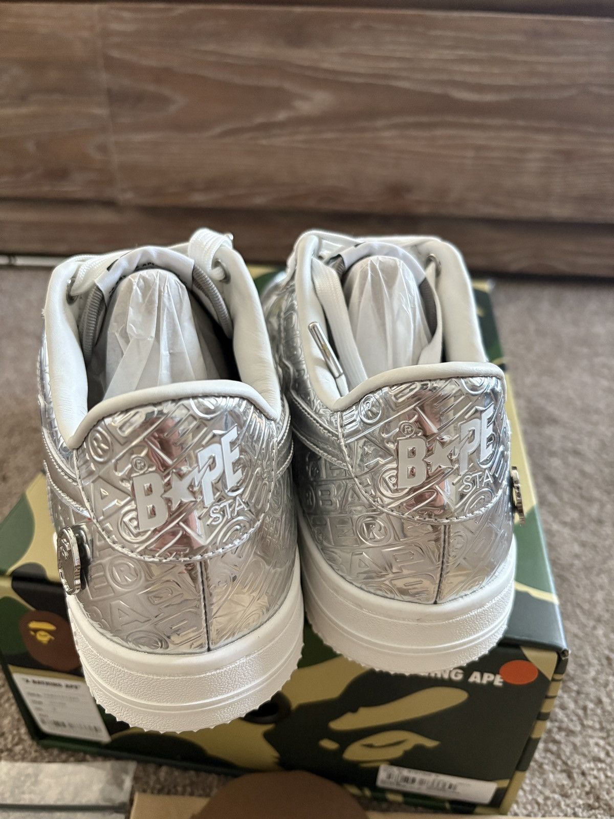 Bape Brand new A Bathing Ape Bape Sta #5 M2 metallic silver us8 Size US 8 / EU 41 - 5 Thumbnail