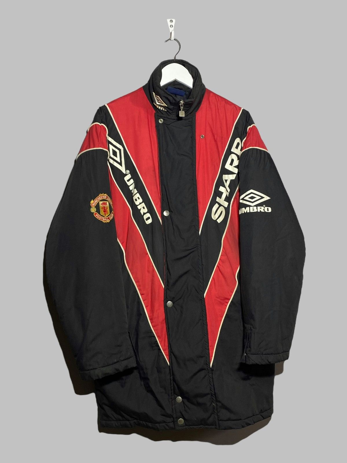 Umbro 1992/93 Manchester United Umbro Sharp Padded Bench Coat Size US L / EU 52-54 / 3 - 1 Thumbnail