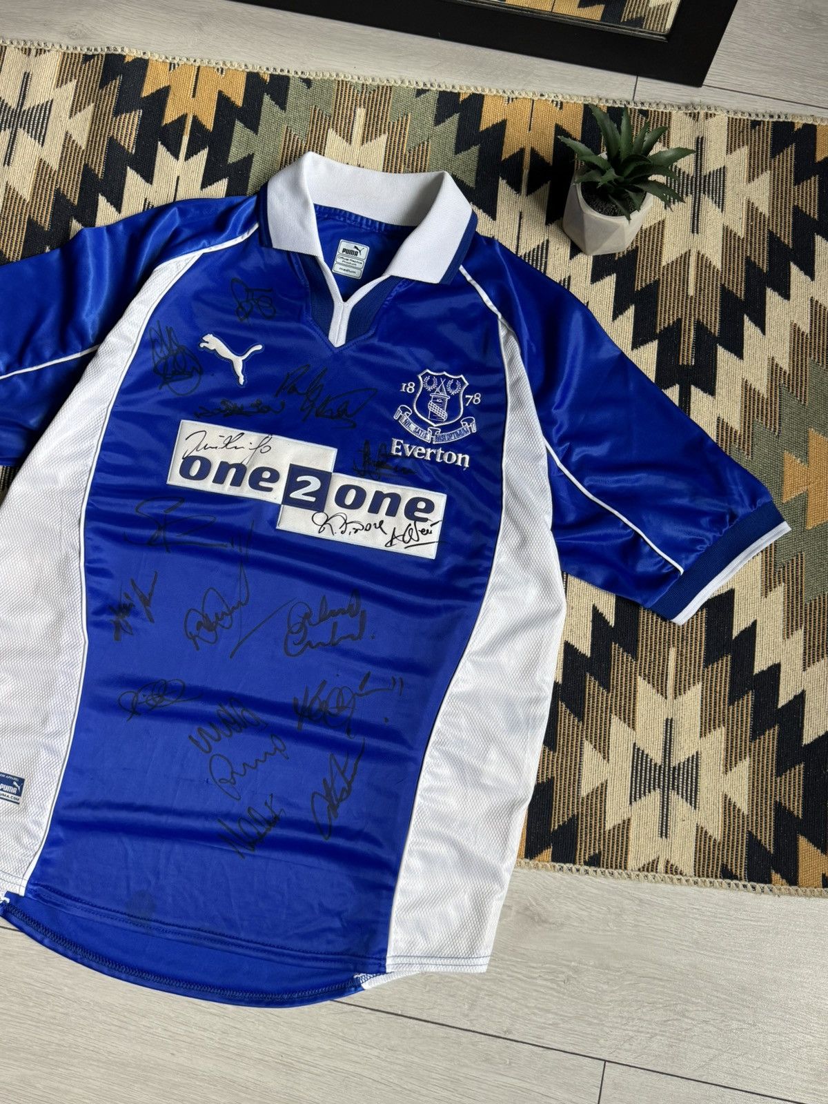 Puma ❗️WITH AUTOGRAPHS❗️Vintage Puma Everton 2000-02 Jersey Size US M / EU 48-50 / 2 - 3 Thumbnail