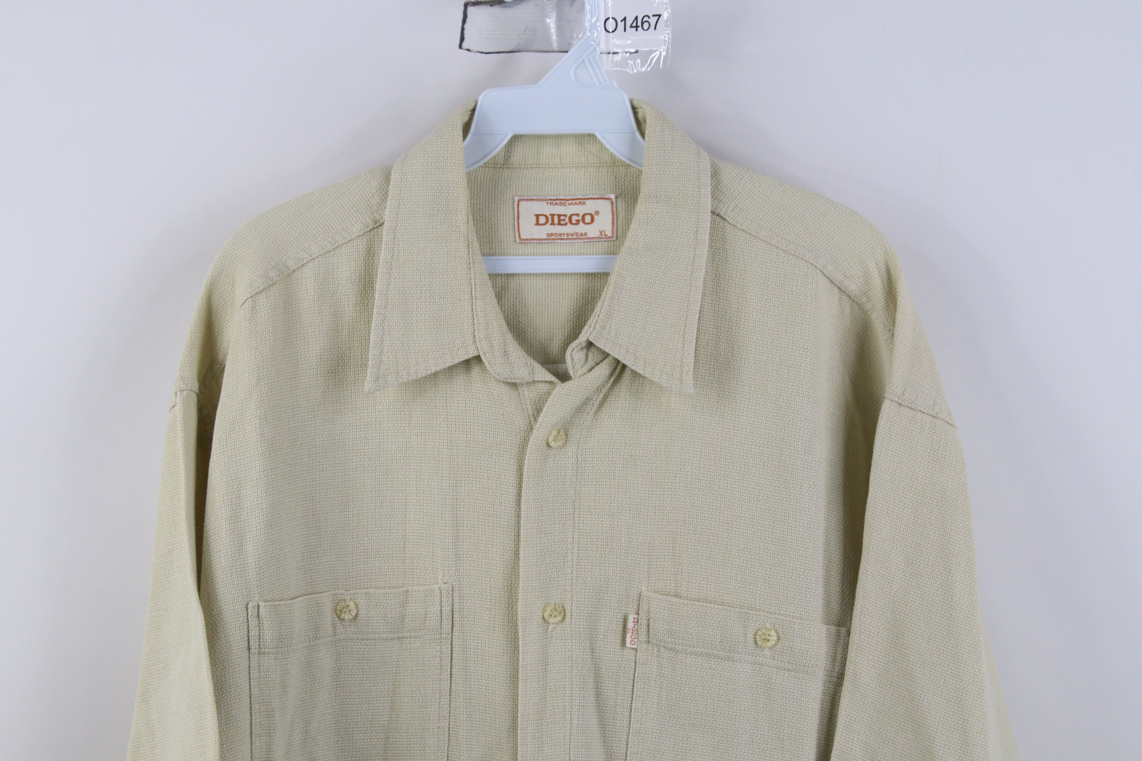 Vintage Vintage 90s Streetwear Weave Short Sleeve Button Shirt Beige Size US XL / EU 56 / 4 - 2 Thumbnail