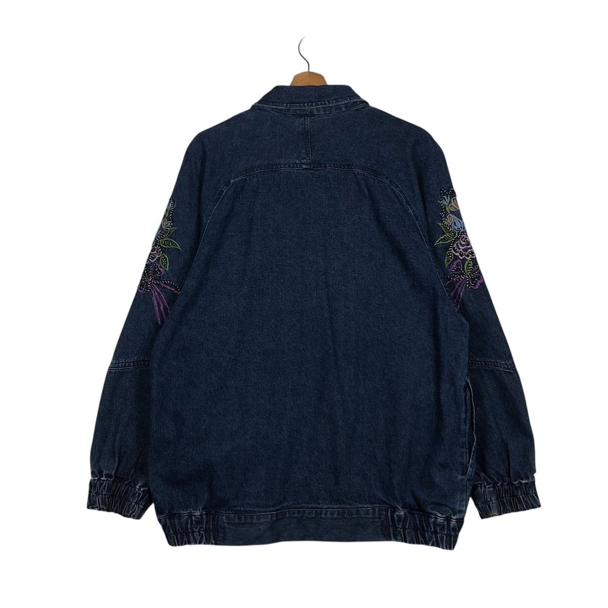 Japanese Brand 📌Vintage Denim Jacket Unbranded Floral Embroidered Big Logo Size US M / EU 48-50 / 2 - 9 Thumbnail