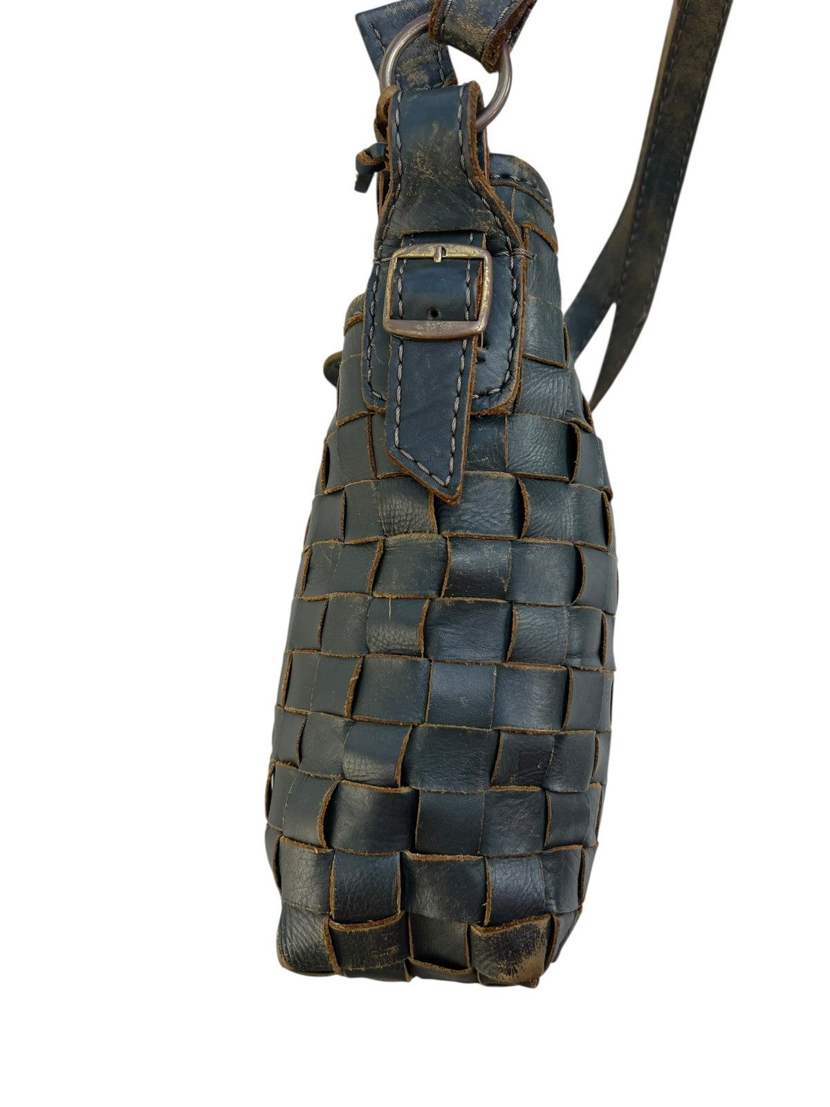 Leather Distressed Patina Intrecciato Leather Bag Zucchero Filato Size ONE SIZE - 16 Thumbnail