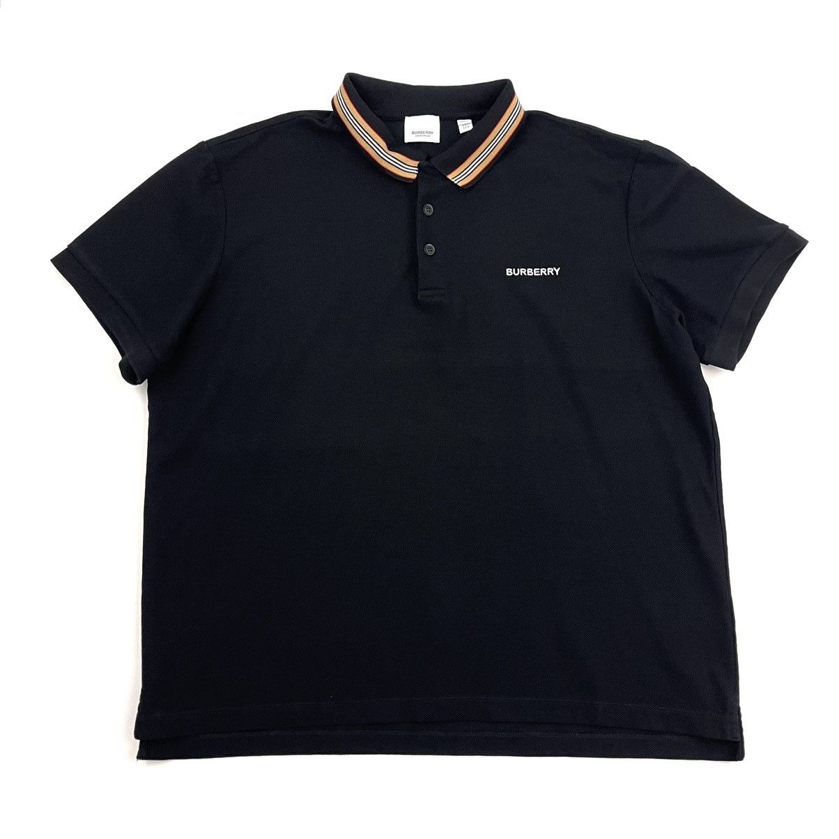 Tシャツ・カットソー Burberry FW24 Black piquet polo shirt (8084017 A1189) BURBERRY Logo Detail Cotton Piqué Polo Shirt, Black (US