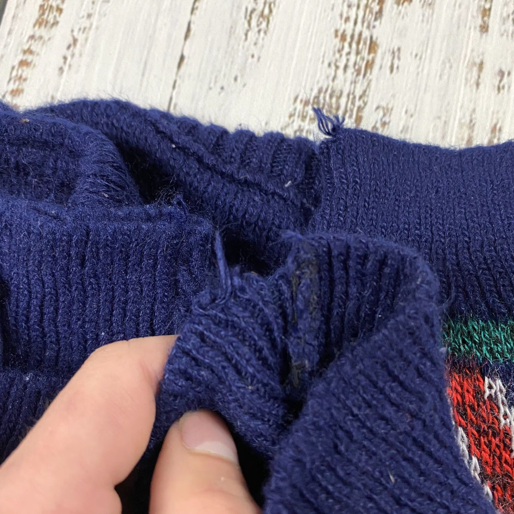 Vintage VTG Sergio Valente Mens Small Abstract Geometric Blue Fuzzy Knit Crew Neck Pullover Sweater 80s Size US S / EU 44-46 / 1 - 6 Thumbnail