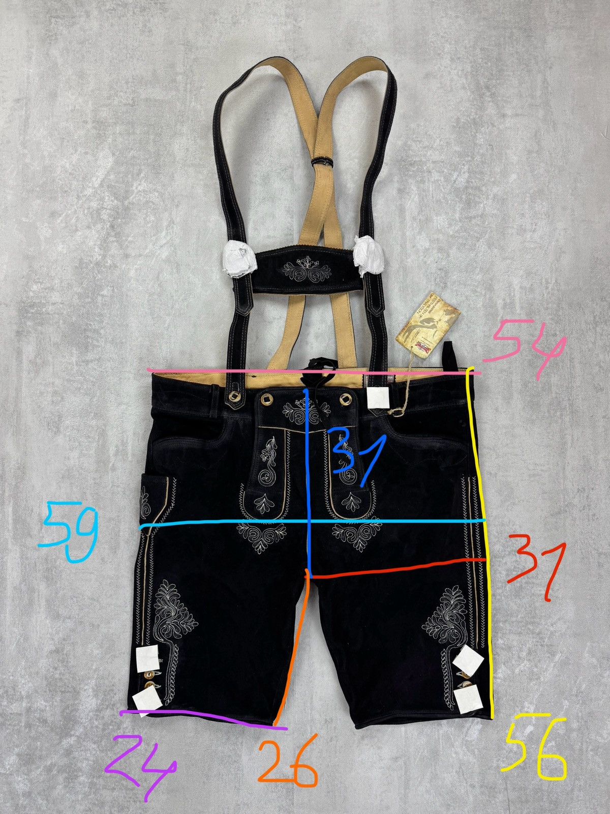 Handmade Stockerpoint Leather Shorts Lederhose Deutschland Mens Sz 58 Size US 38 / EU 54 - 9 Thumbnail