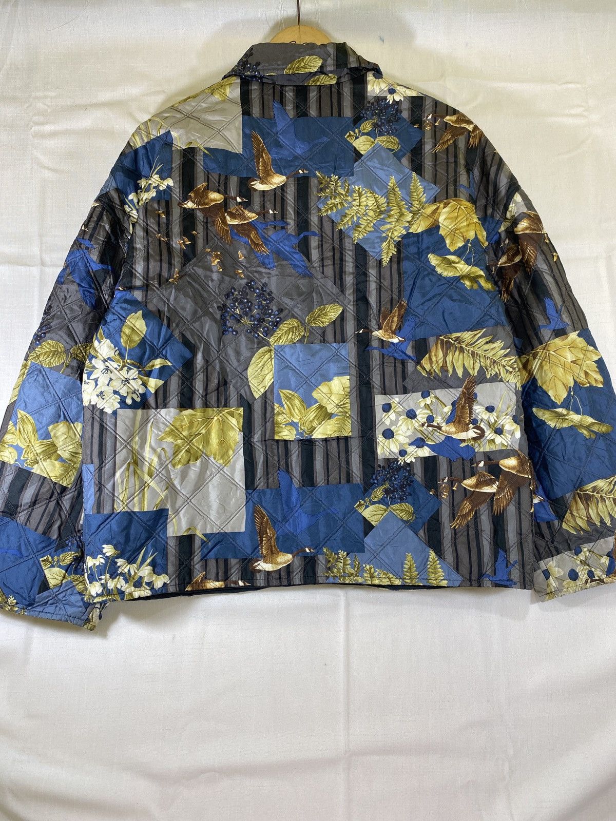 silk quilted aop jacket