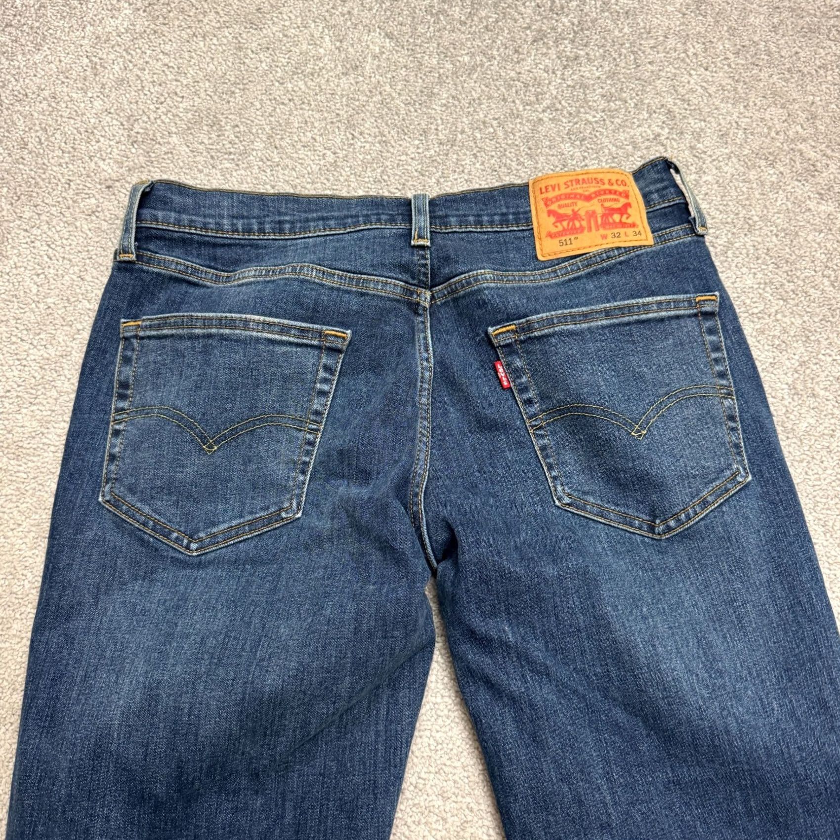 Levi's Levi's 511 Jeans Slim Straight Leg Denim Dark Wash Mens 32x34 Cotton Blend 5-Pocket Logo Vintage No Size US 32 / EU 48 - 6 Thumbnail