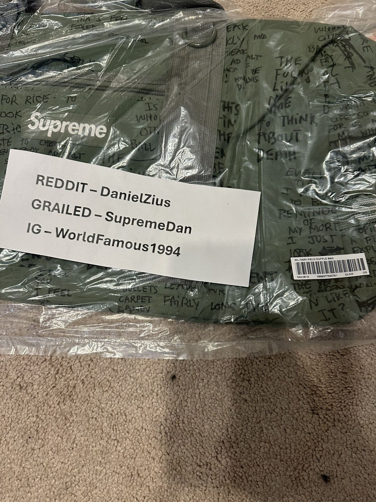 Supreme Supreme Field Duffle Bag 'Olive Gonz' Size ONE SIZE - 4 Thumbnail