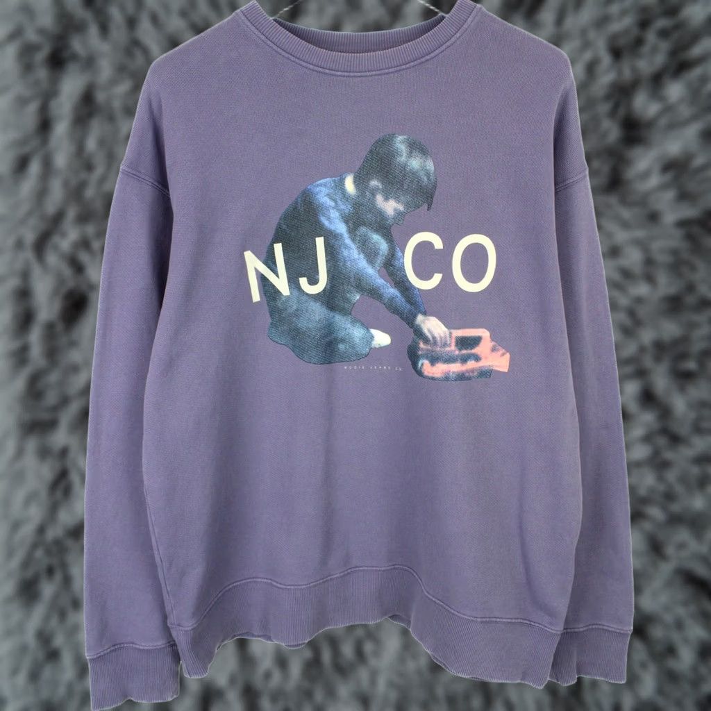 Vintage Nudie Lukas Logo Boy Sweatshirt Men's MEDIUM Pullover Organic Purple Size US M / EU 48-50 / 2 - 1 Thumbnail