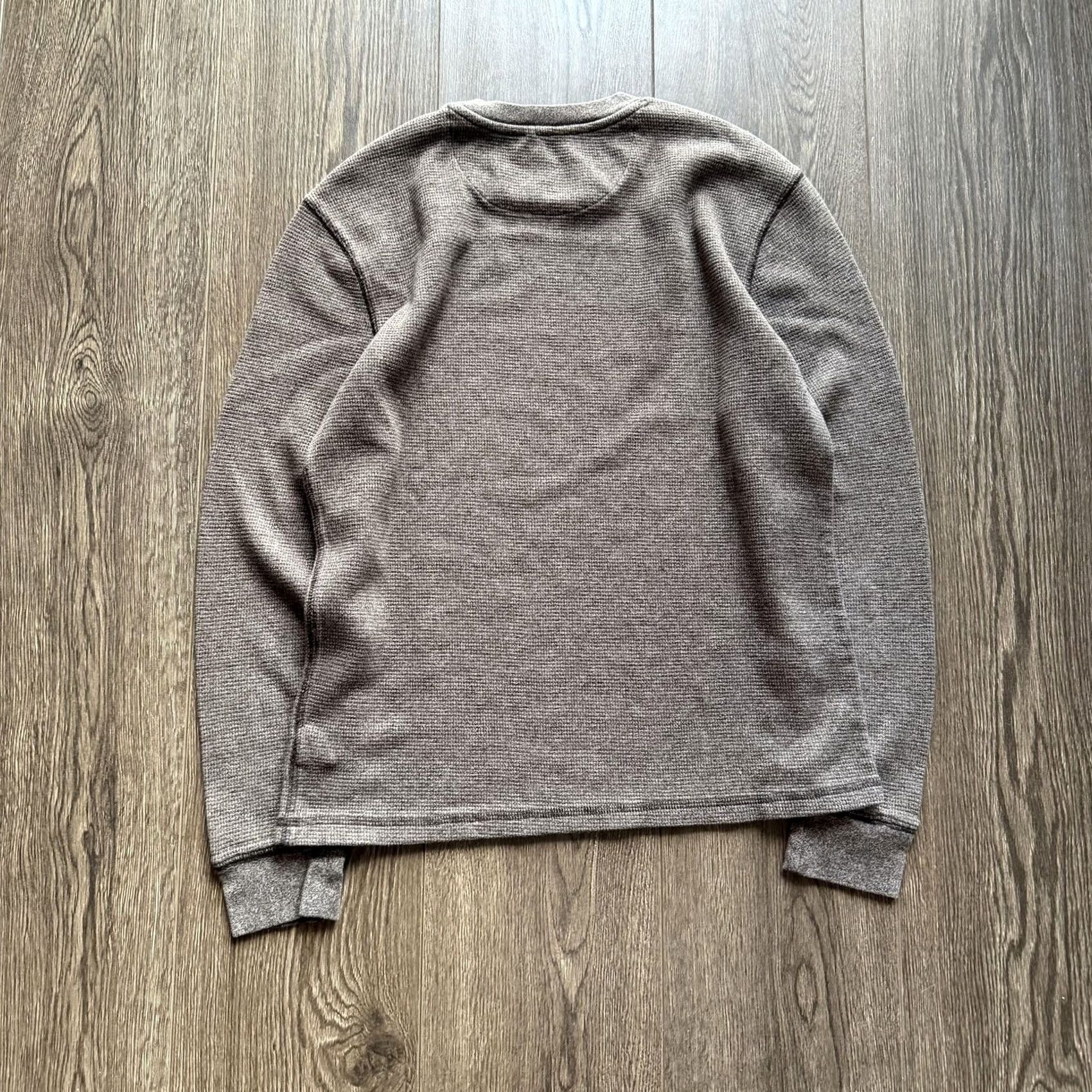 Faded Glory Y2K Brown Thermal Shirt Mens M Long Sleeve Waffle Knit Crewneck Tee Size US M / EU 48-50 / 2 - 5 Thumbnail