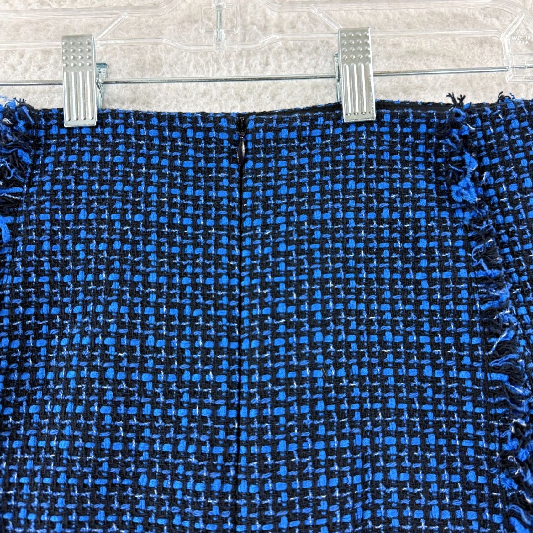 Hugo Boss HUGO BOSS Vomanda Tweed Suit Skirt Womens Size 12 Blue A-Line Fringe Office Work Skirt Size 34" / US 12 / IT 48 - 7 Thumbnail
