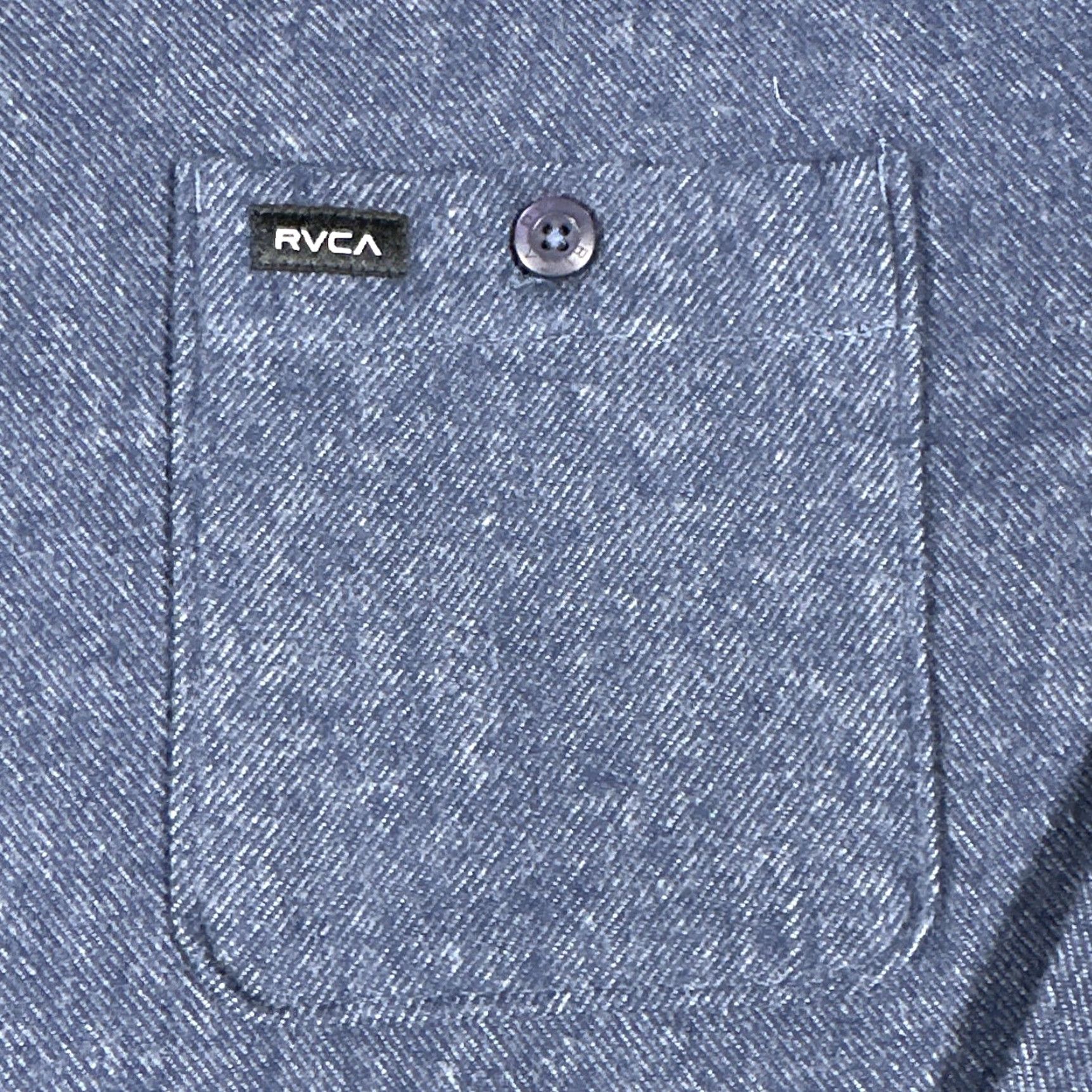 RVCA RVCA Shirt Mens Large Blue Heather Regular Fit Button Front Long Sleeve Casual Pocketed Size US L / EU 52-54 / 3 - 4 Thumbnail