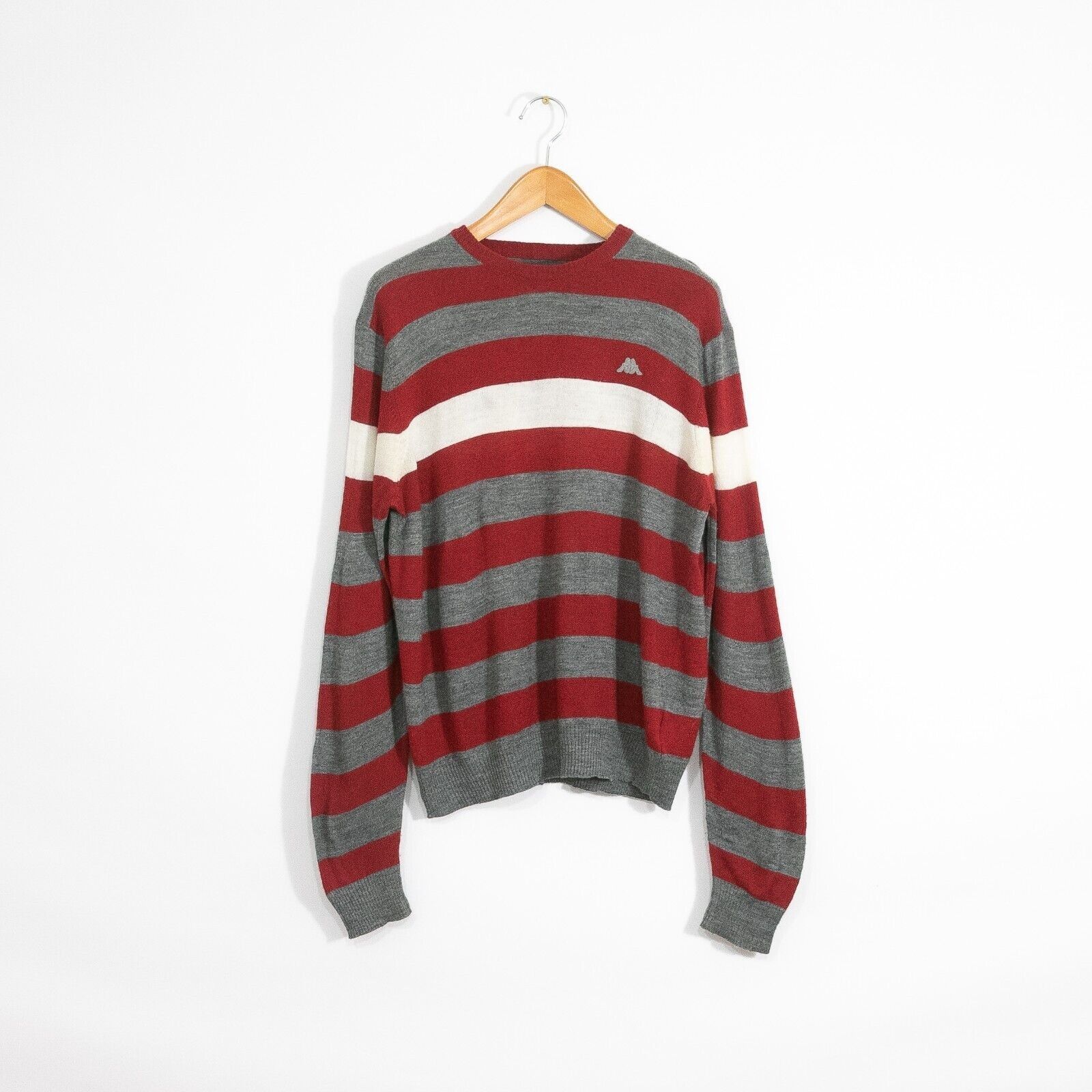 Kappa × Vintage Kappa Wool Blend Striped Sweater XL - Lightweight Distressed Size US XL / EU 56 / 4 - 1 Thumbnail