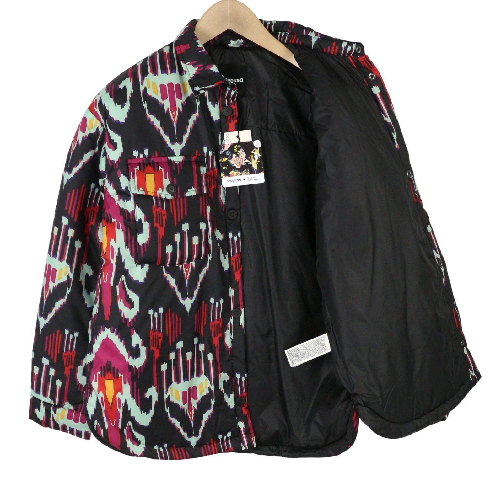 Desigual ELIOT L Colourful Abstract Print Padded Jacket 88466 Size L / US 10 / IT 46 - 4 Thumbnail