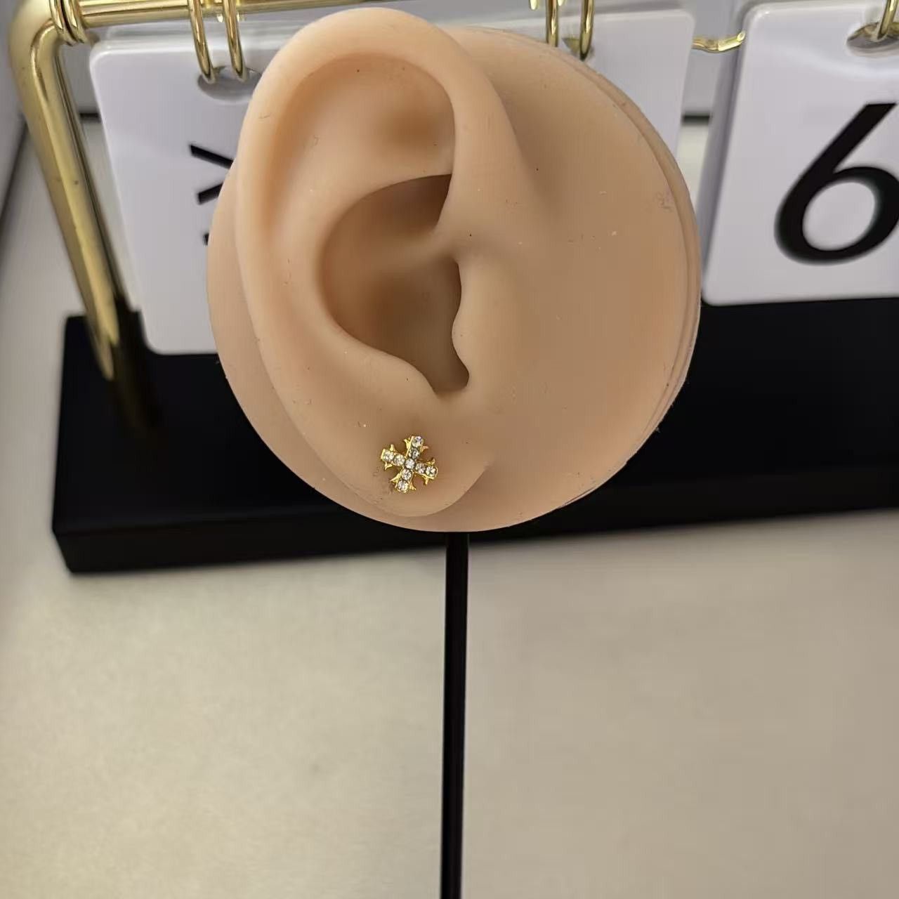 Other 6mm CZ Cross Stud Earrings for Men Women Size ONE SIZE - 7 Thumbnail