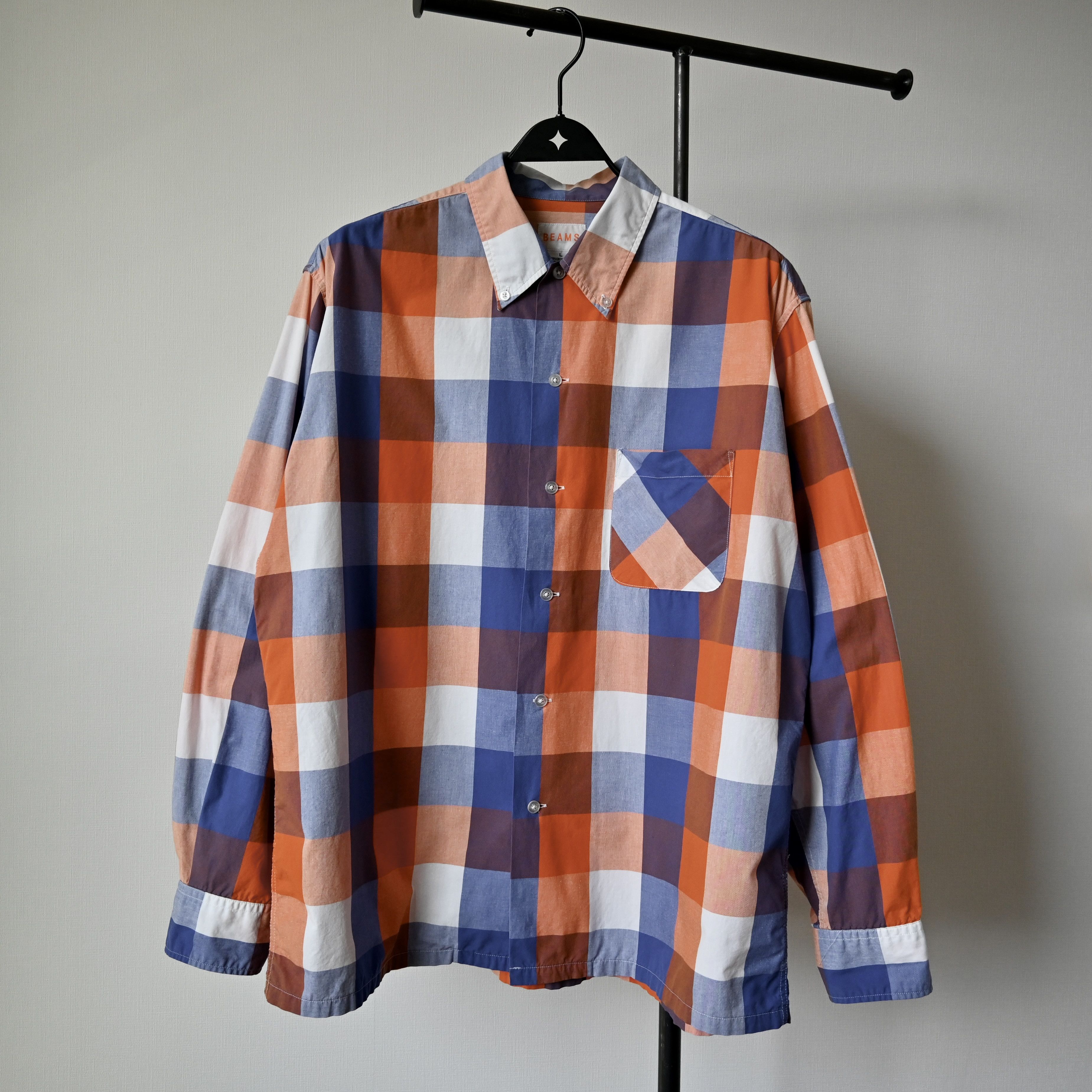 Beams Japan Vintage 1990s BEAMS block plaid BD shirt made in Japan Size US L / EU 52-54 / 3 - 2 Thumbnail