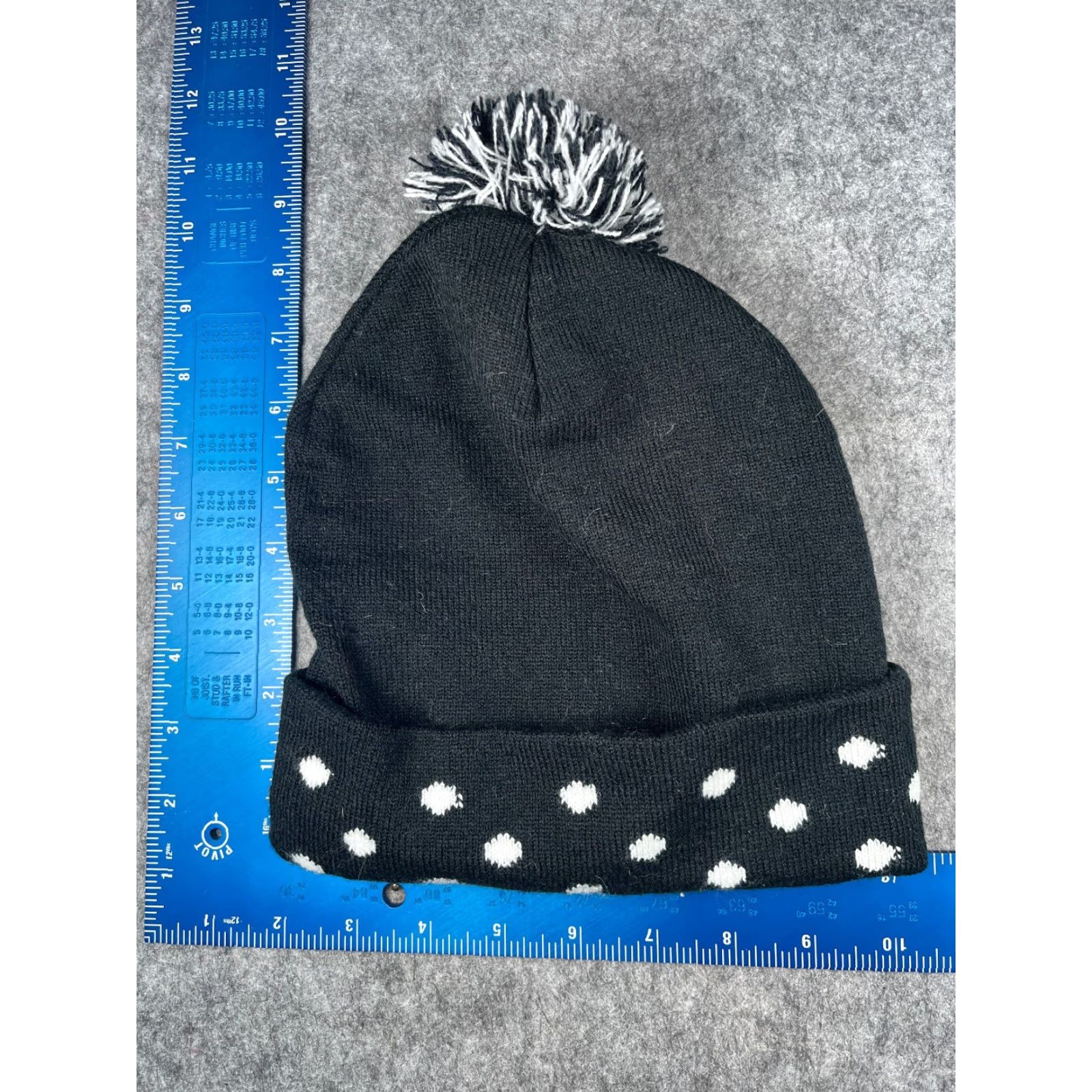 Disney Disney Beanie Toque Women One Size Black Acrylic Pom Minnie Mickey Mouse Pattern: Polka Dot 90s Cartoon Disney Hat Womens Size ONE SIZE - 5 Thumbnail