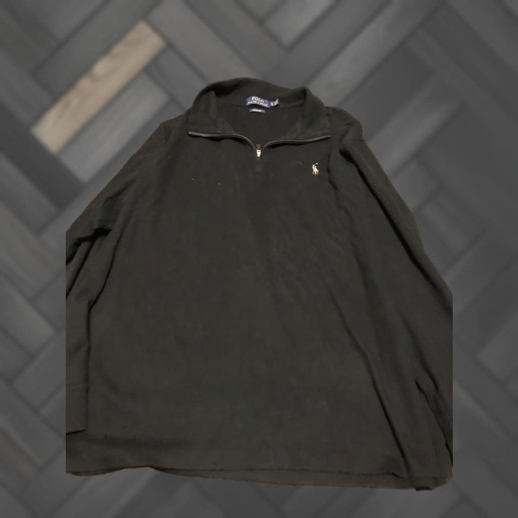 Polo Ralph Lauren Polo Ralph Lauren Estate Rib 1/4 Zip Pullover Black Mens XL Knit Sweatshirt Mock Neck Logo Zipper Size US XL / EU 56 / 4 - 1 Thumbnail