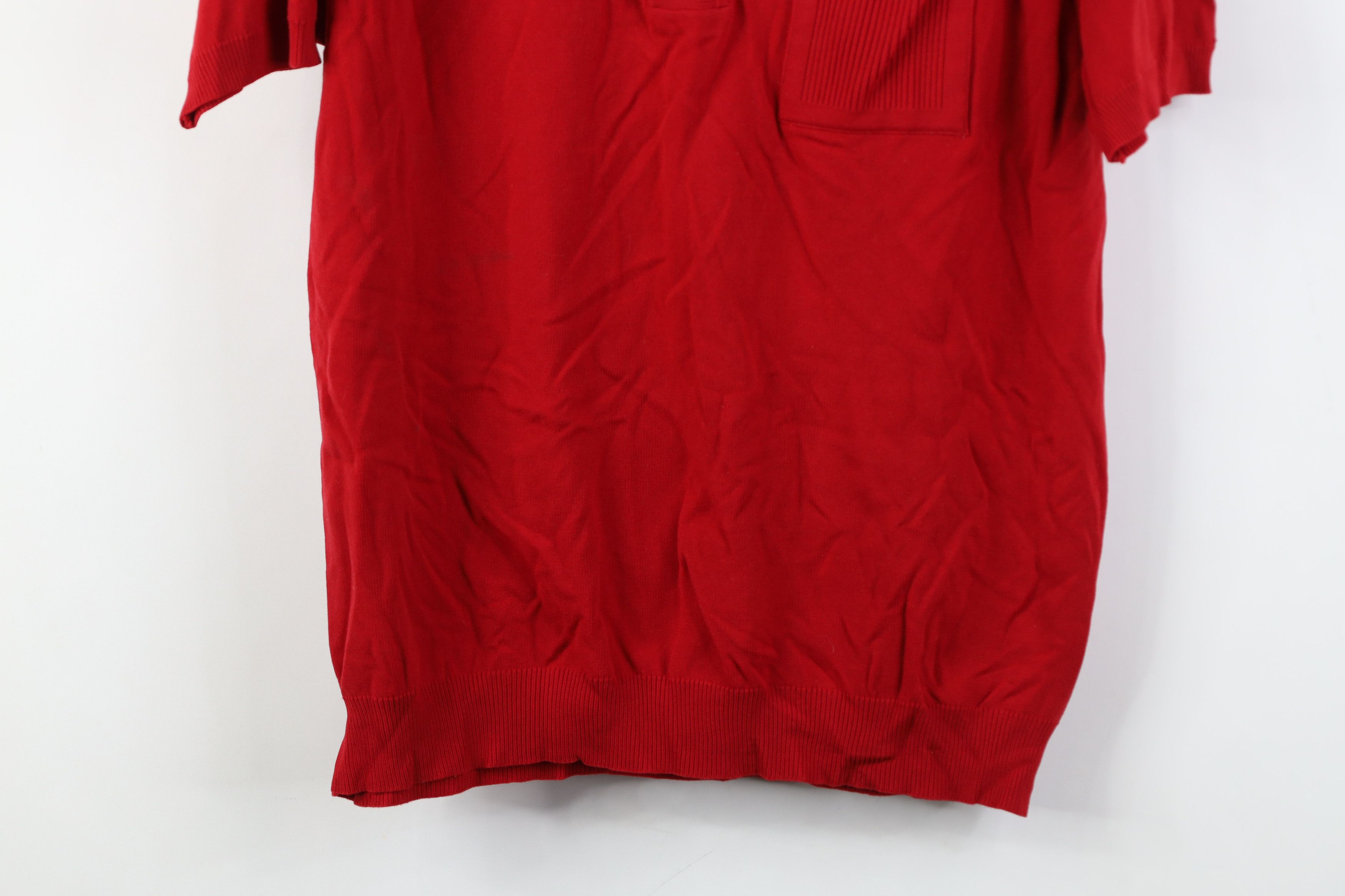 Vintage Vintage 50s 60s Streetwear Knit Collared Pullover Polo Red Size US L / EU 52-54 / 3 - 3 Thumbnail