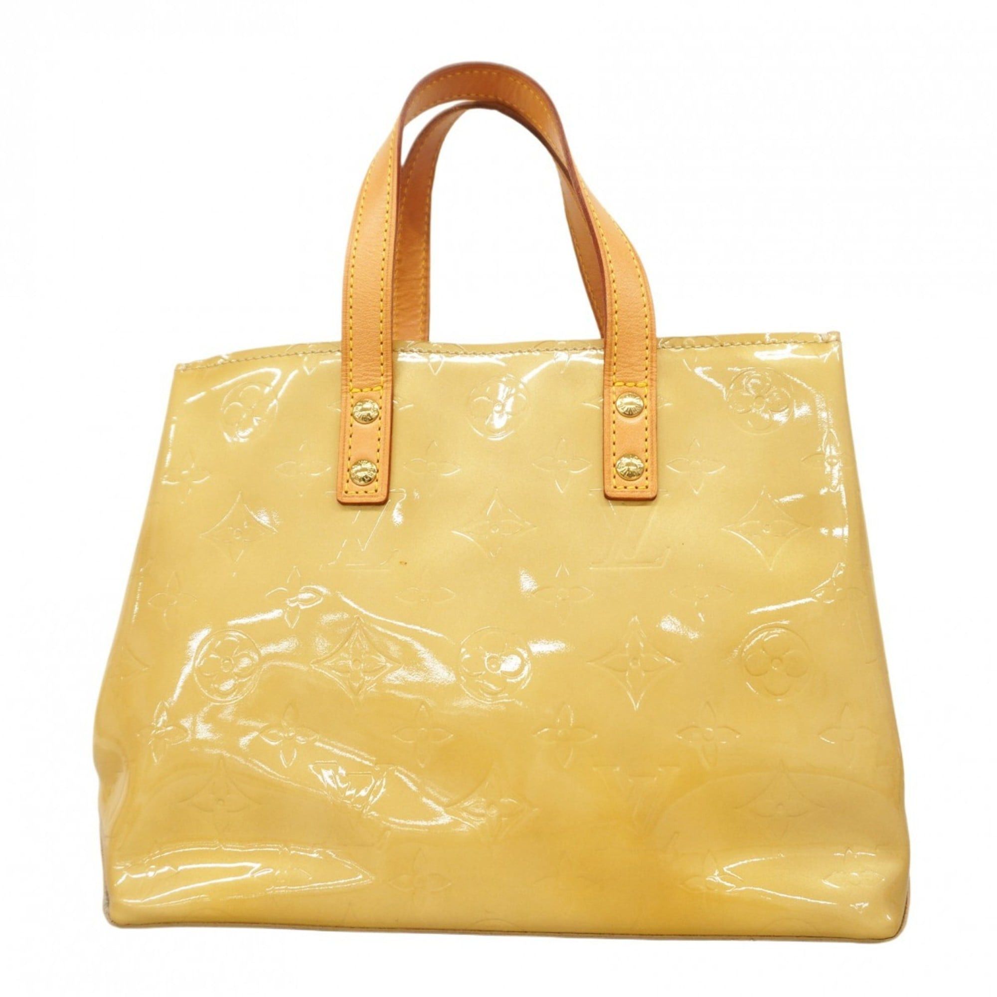 Louis Vuitton Vernis M91144 Reed PM Handbag, Beige, Women's
