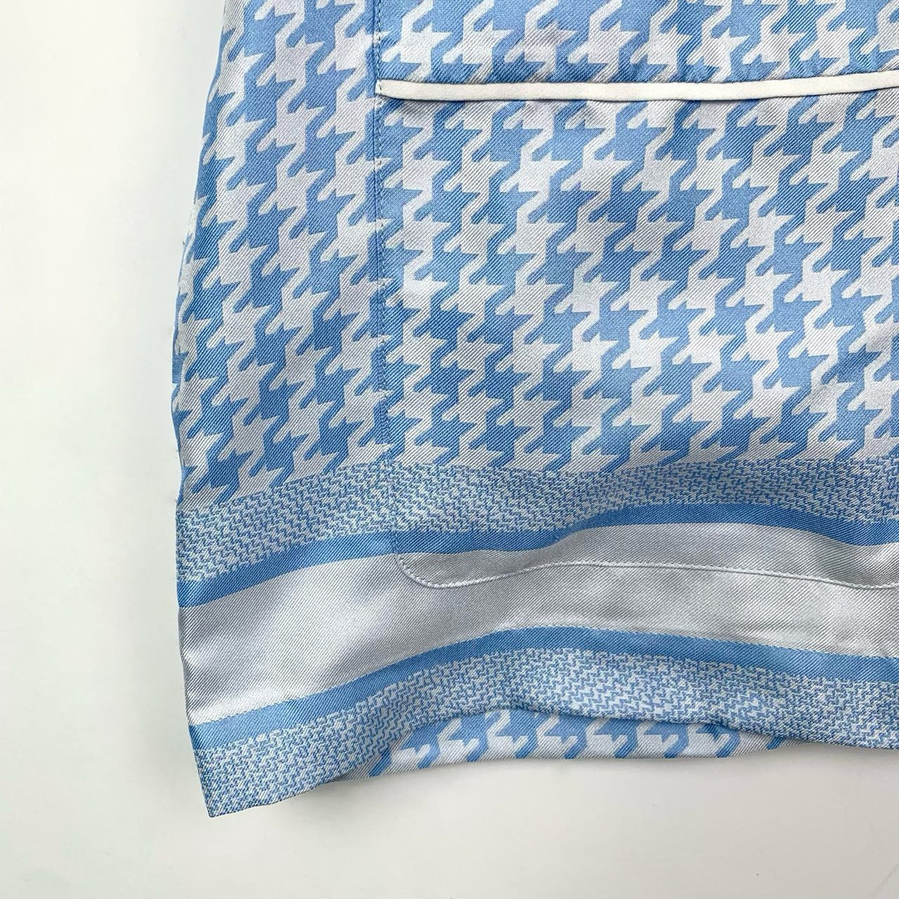 Dior Dior Blue Houndstooth Silk Collared Short Sleeve Shirt K26WX Size M / US 6-8 / IT 42-44 - 4 Thumbnail
