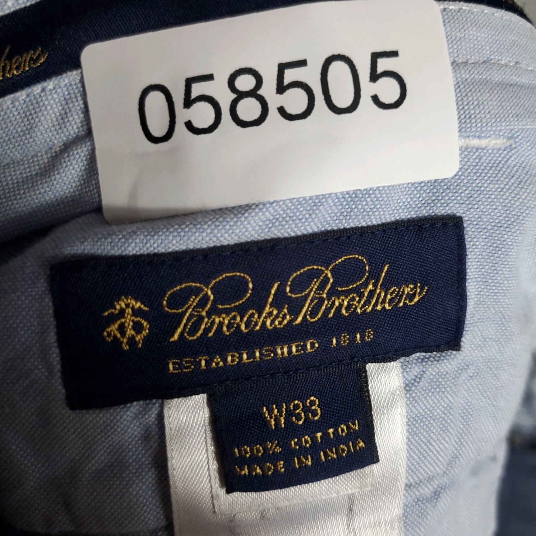Brooks Brothers VINTAGE Brooks Brothers Shorts Men Size 33 Flat Front Chino Plaid Casual Classic Blue Size US 33 - 8 Thumbnail