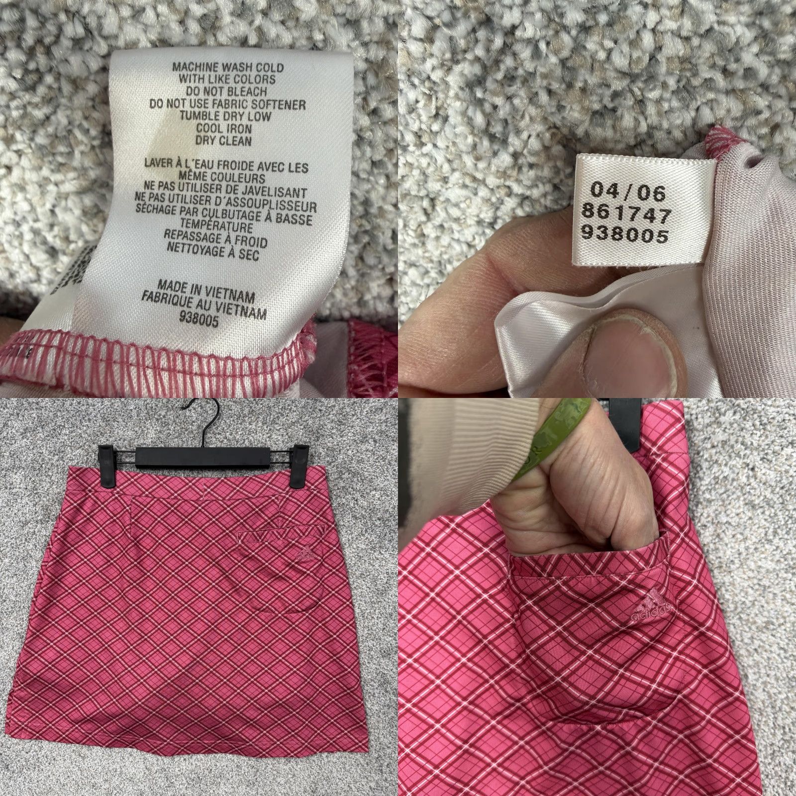 Adidas Adidas Skort Women 6 Pink Plaid ClimaCool Golf Short Skirt Activewear Comfortable Breathable Pocketed Size ONE SIZE - 8 Thumbnail