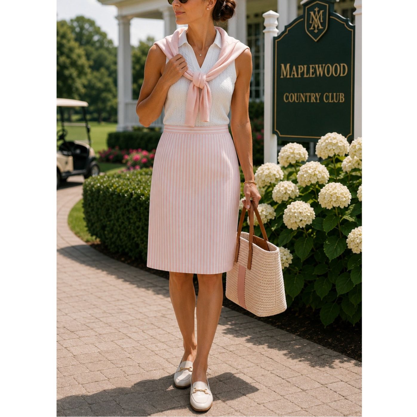 Pendleton × Vintage Pendleton Vintage Silk Blend Pink Pinstripe Skirt size 6 Size 28" / US 6 / IT 42 - 6 Thumbnail