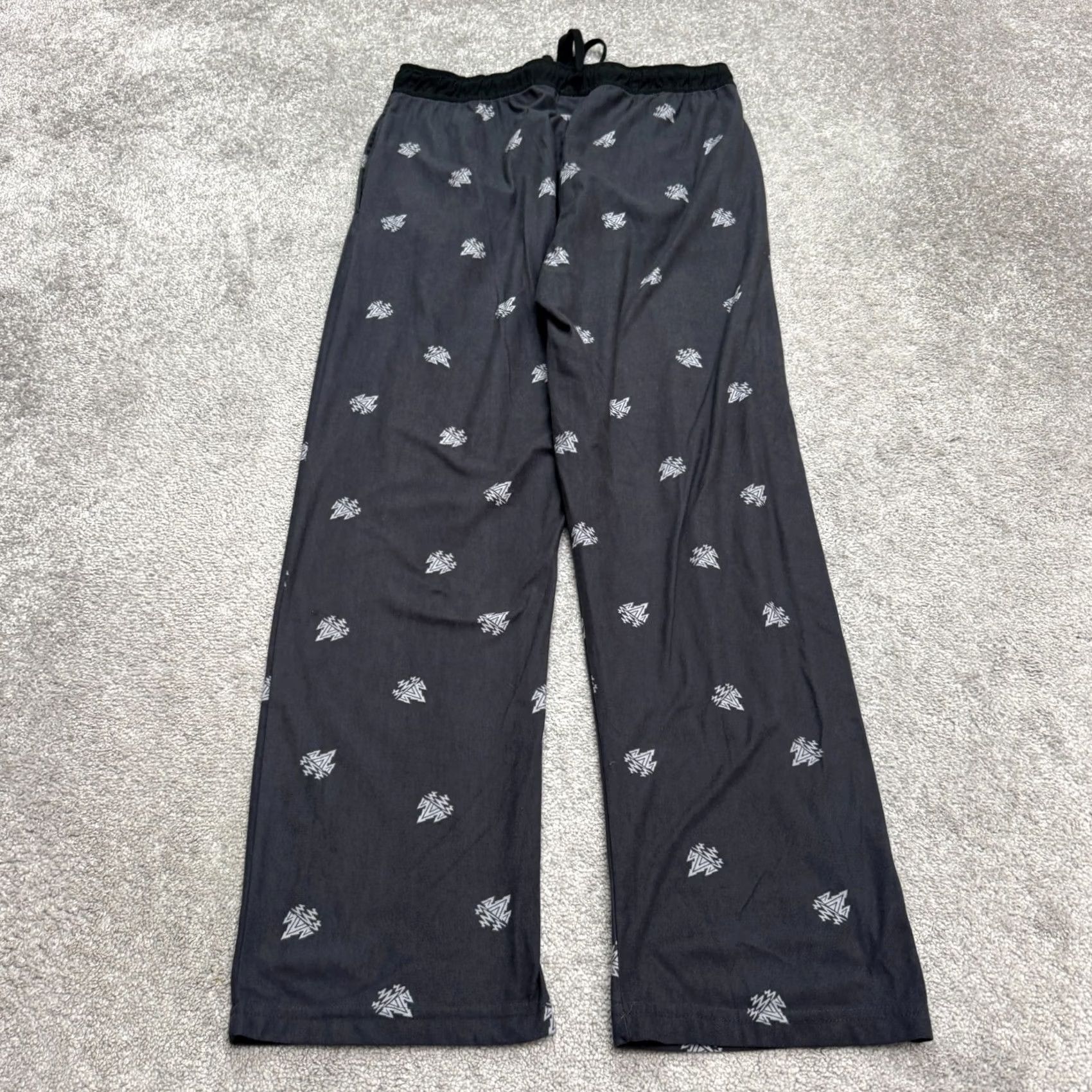 Vintage Rainforest Geometric All Over Print Pajama Pants Mens Medium Dark Gray Lounge Size US 31 - 2 Thumbnail