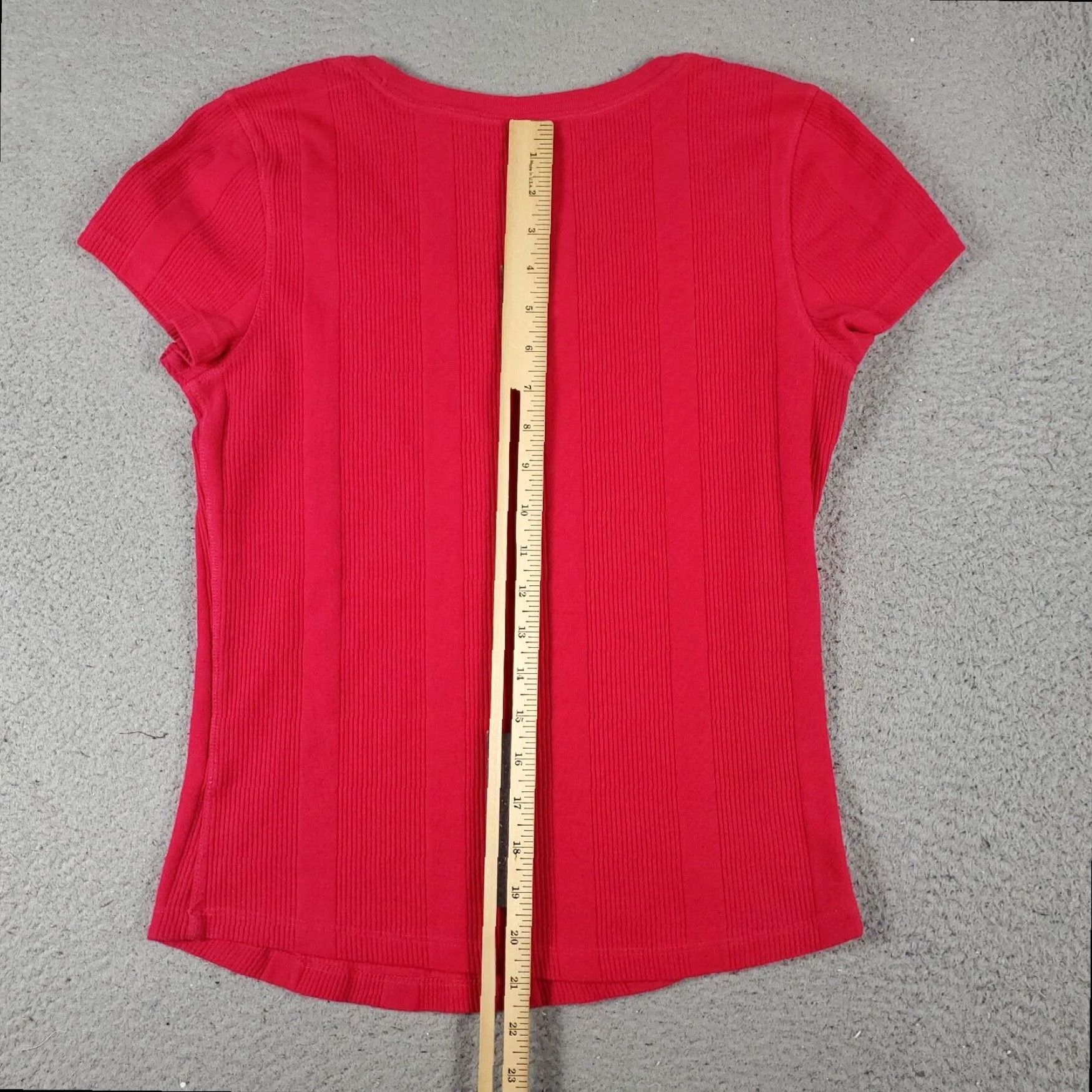 Tommy Hilfiger Tommy Hilfiger Womens Medium Red Short Sleeve Crew Neck Cotton T Shirt Size M / US 6-8 / IT 42-44 - 6 Thumbnail