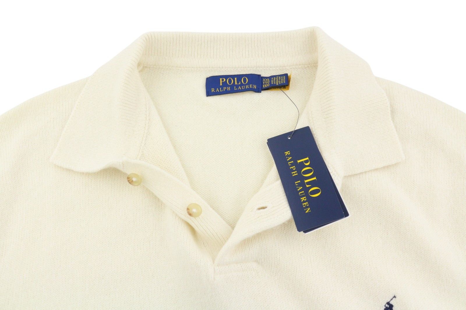 Ralph Lauren CREAM 2XL Wool Blend Polo Neck Pullover 86931 Size US XXL / EU 58 / 5 - 4 Thumbnail