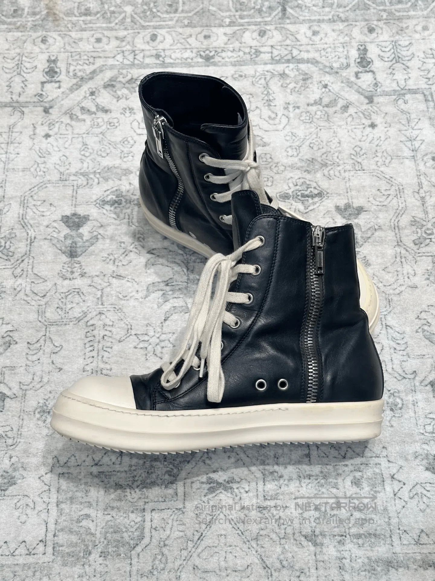 Rick Owens Rick Owens High-Top Leather Sneakers. Size US 7 / EU 40 - 6 Thumbnail